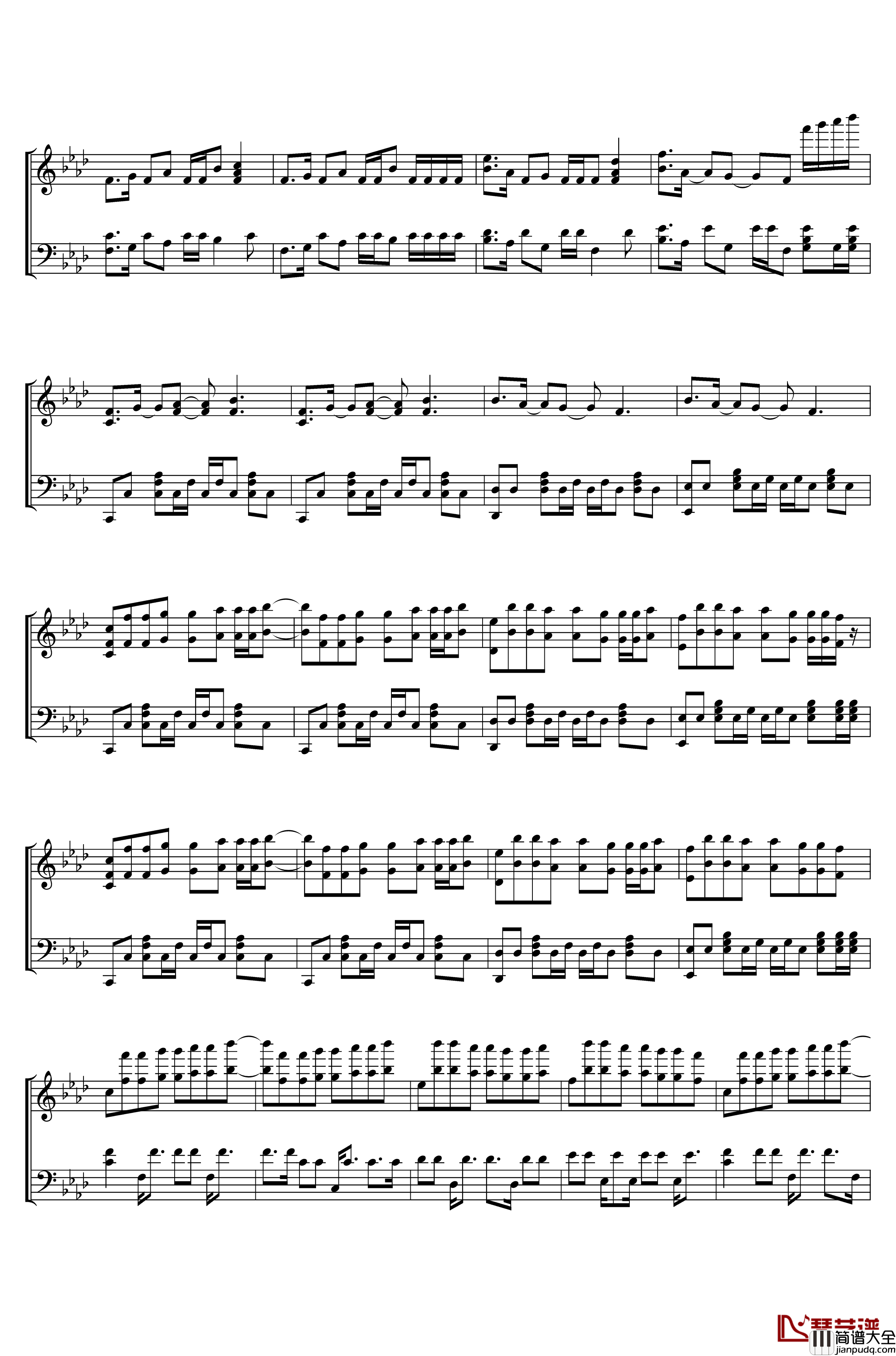 Time_Back钢琴谱_Cuppix编配_BadStyle