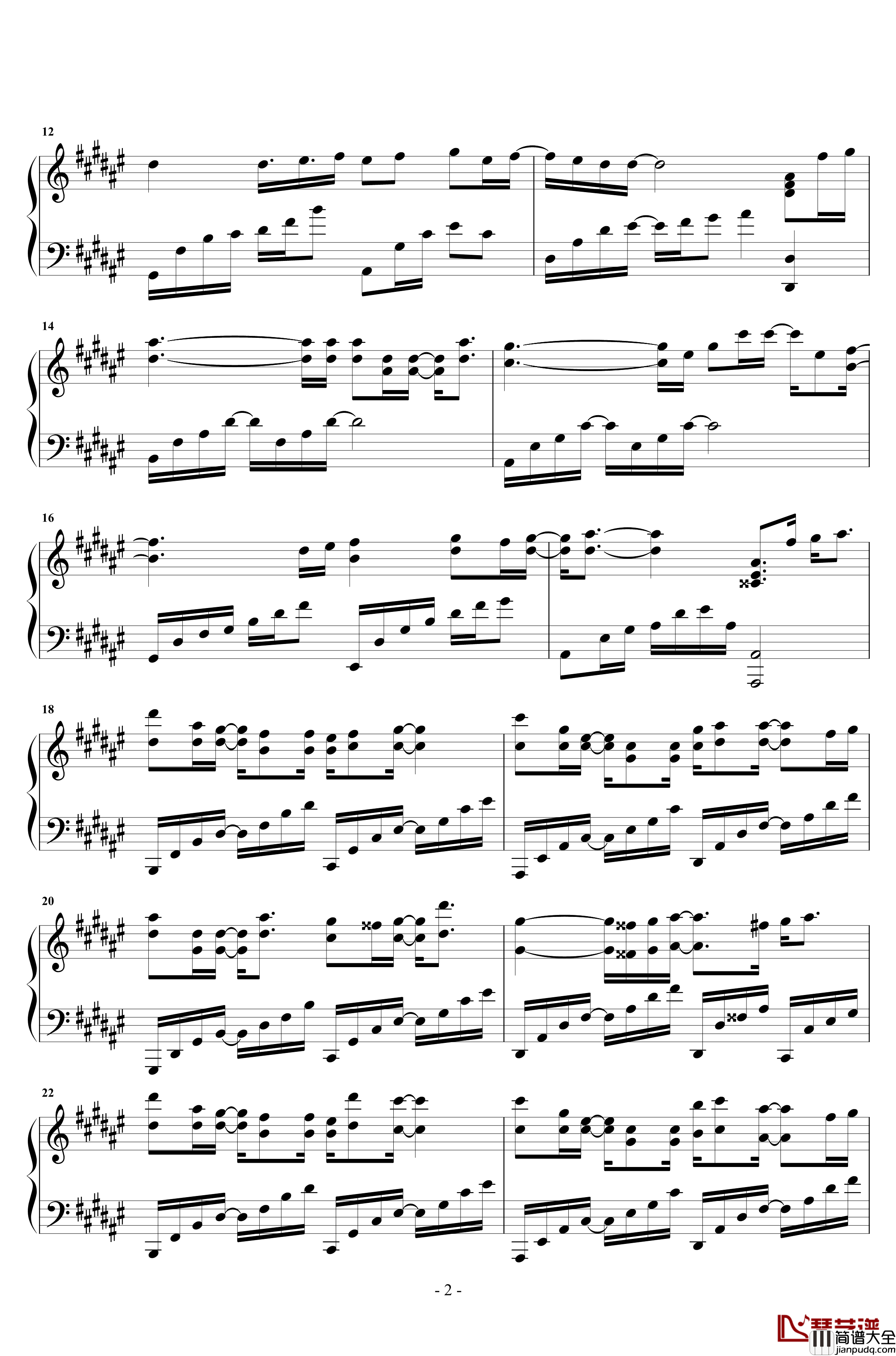 九万字钢琴谱_黄诗扶