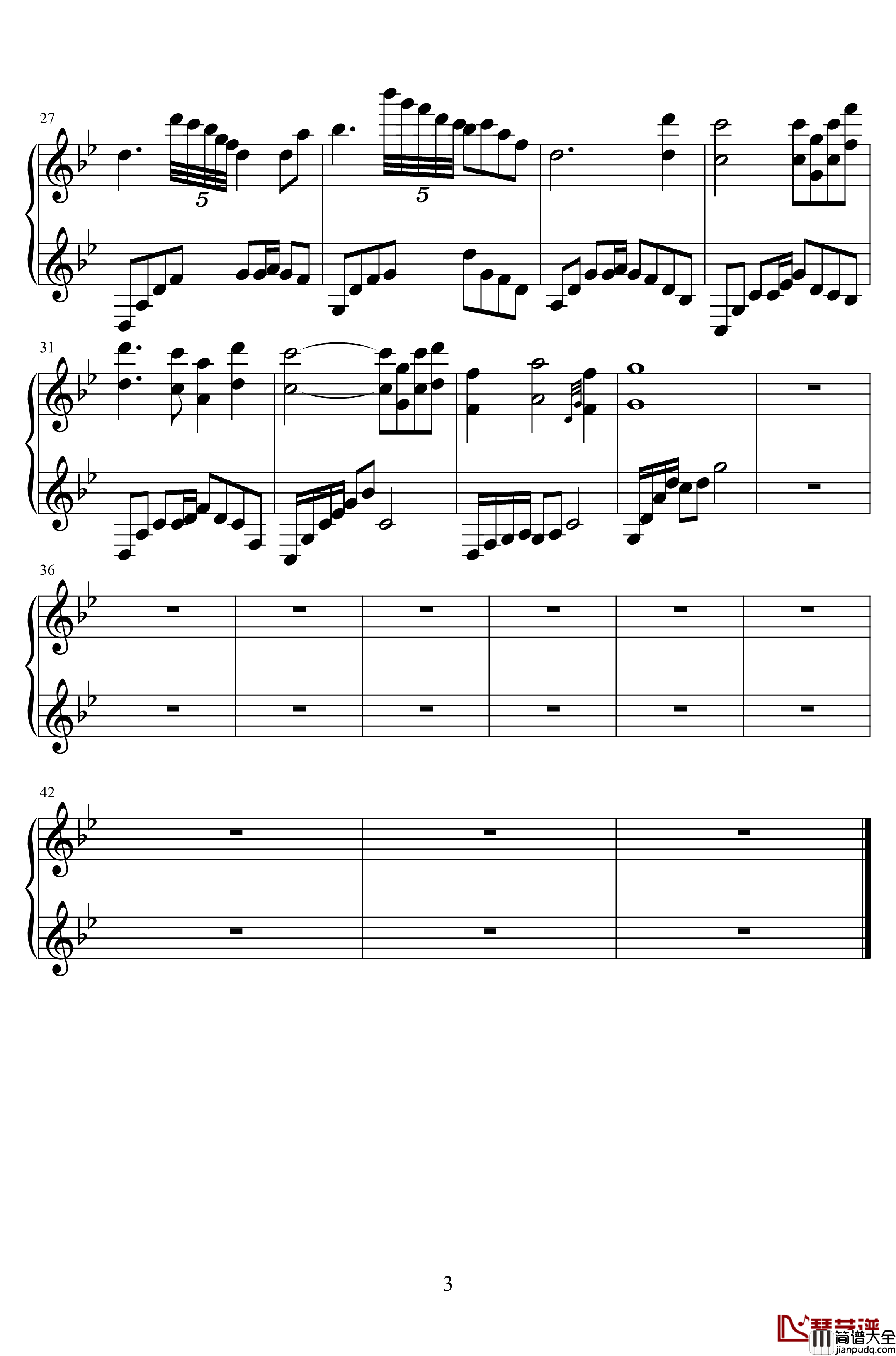 两小无猜钢琴谱_苏有朋版倚天屠龙记插曲