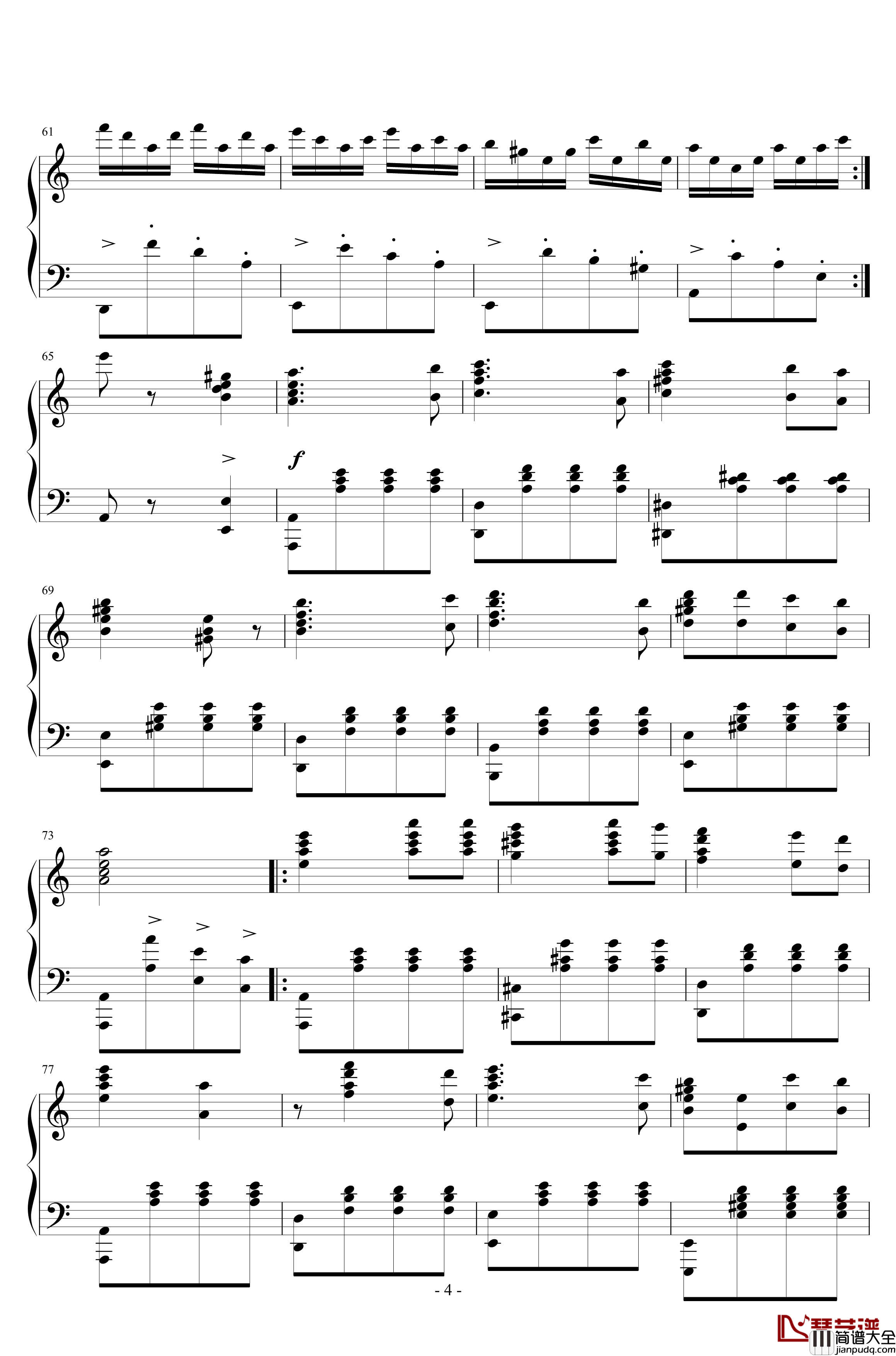 喀秋莎钢琴谱_钢琴独奏版_苏联名歌