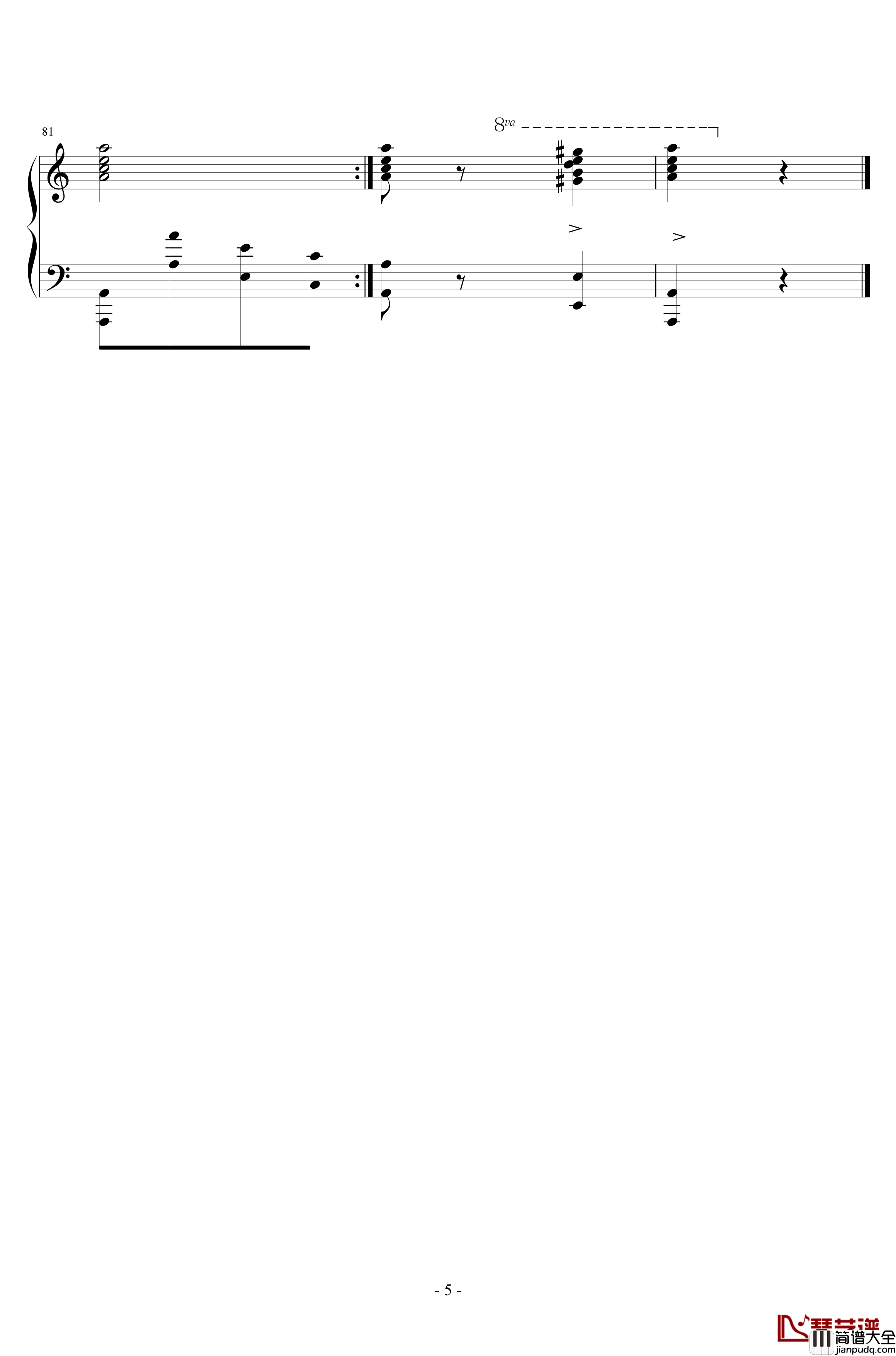 喀秋莎钢琴谱_钢琴独奏版_苏联名歌