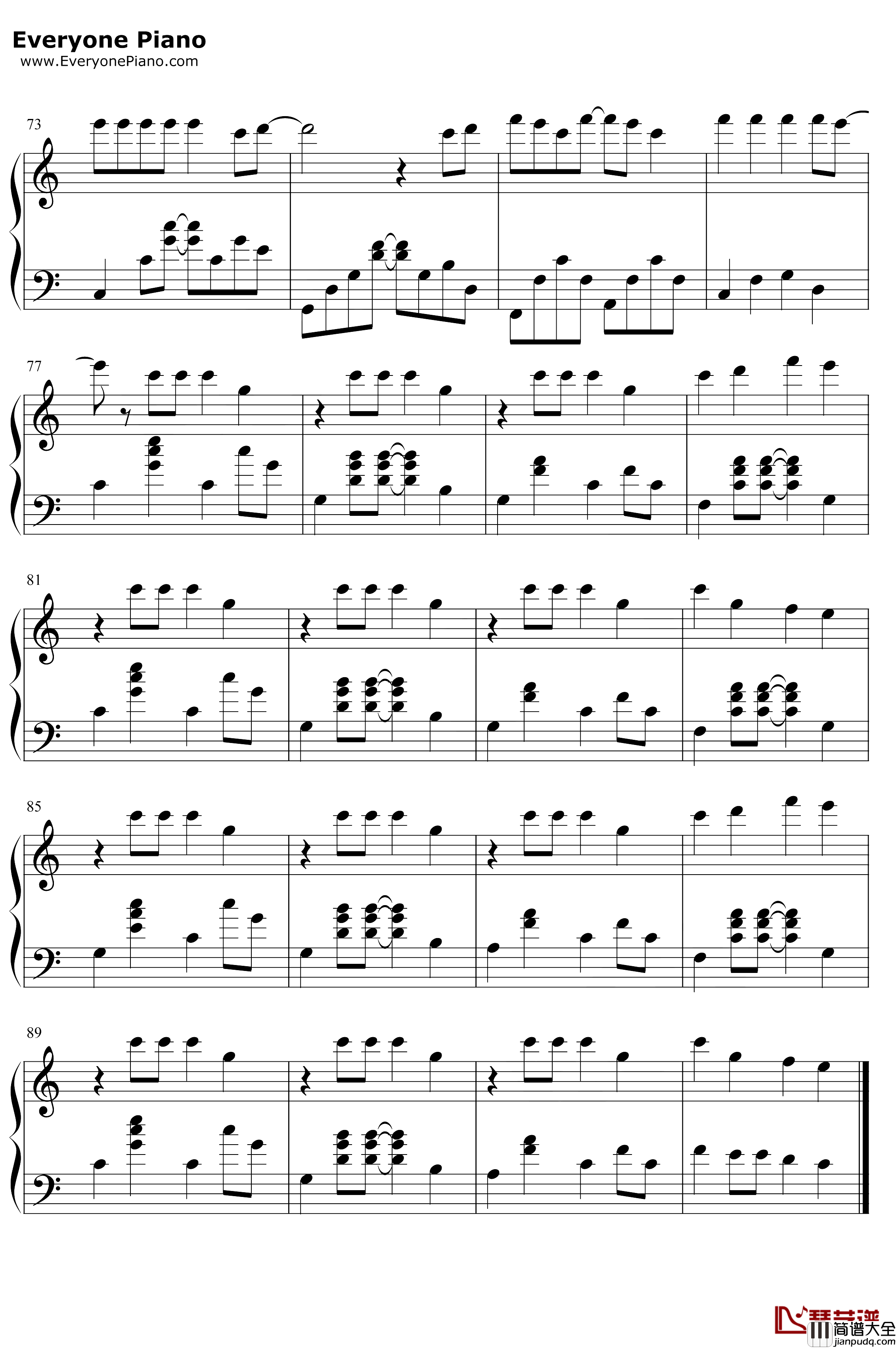 我的朋友钢琴谱_TFBOYS