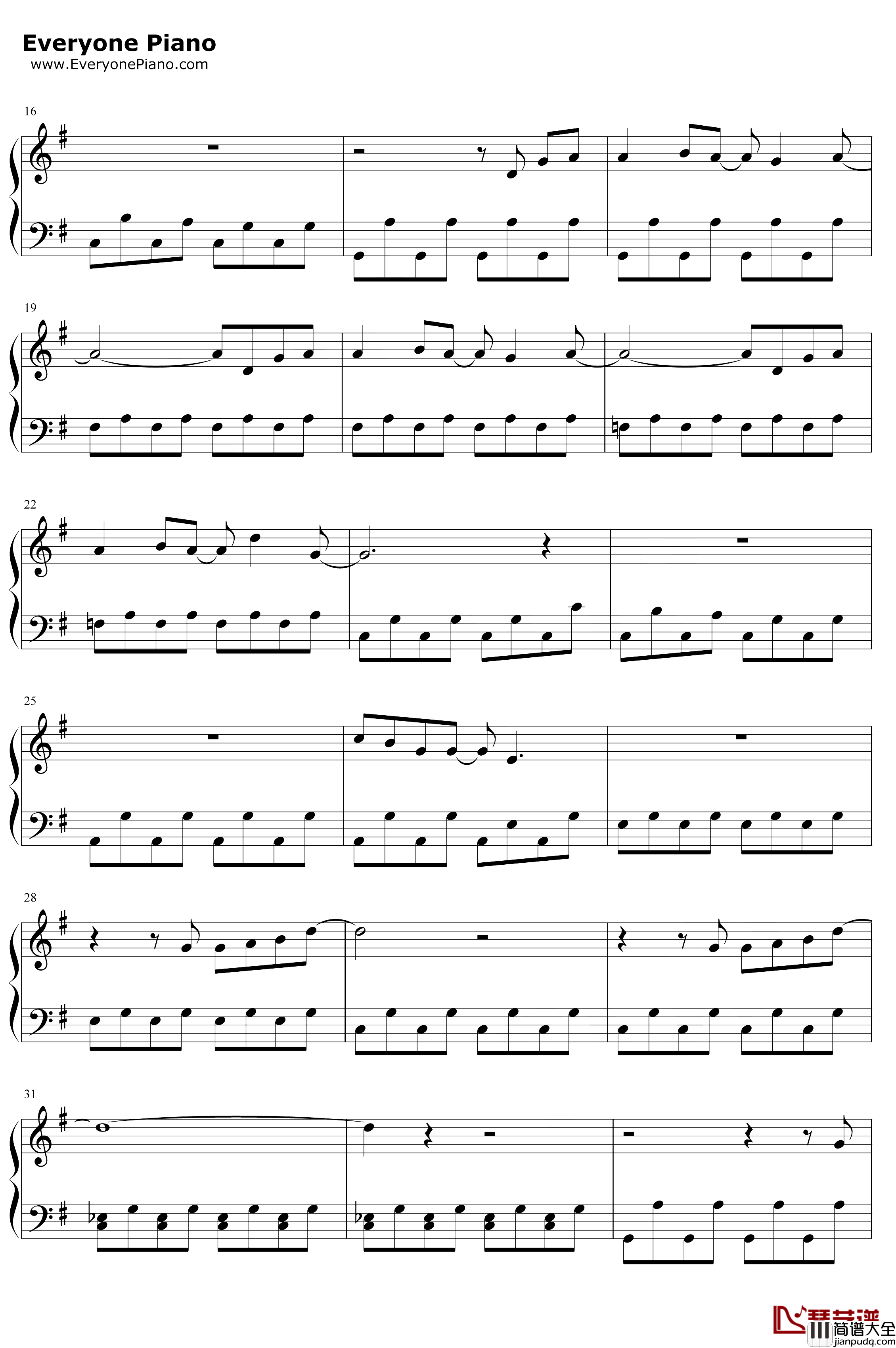 易碎的吻钢琴谱_王源