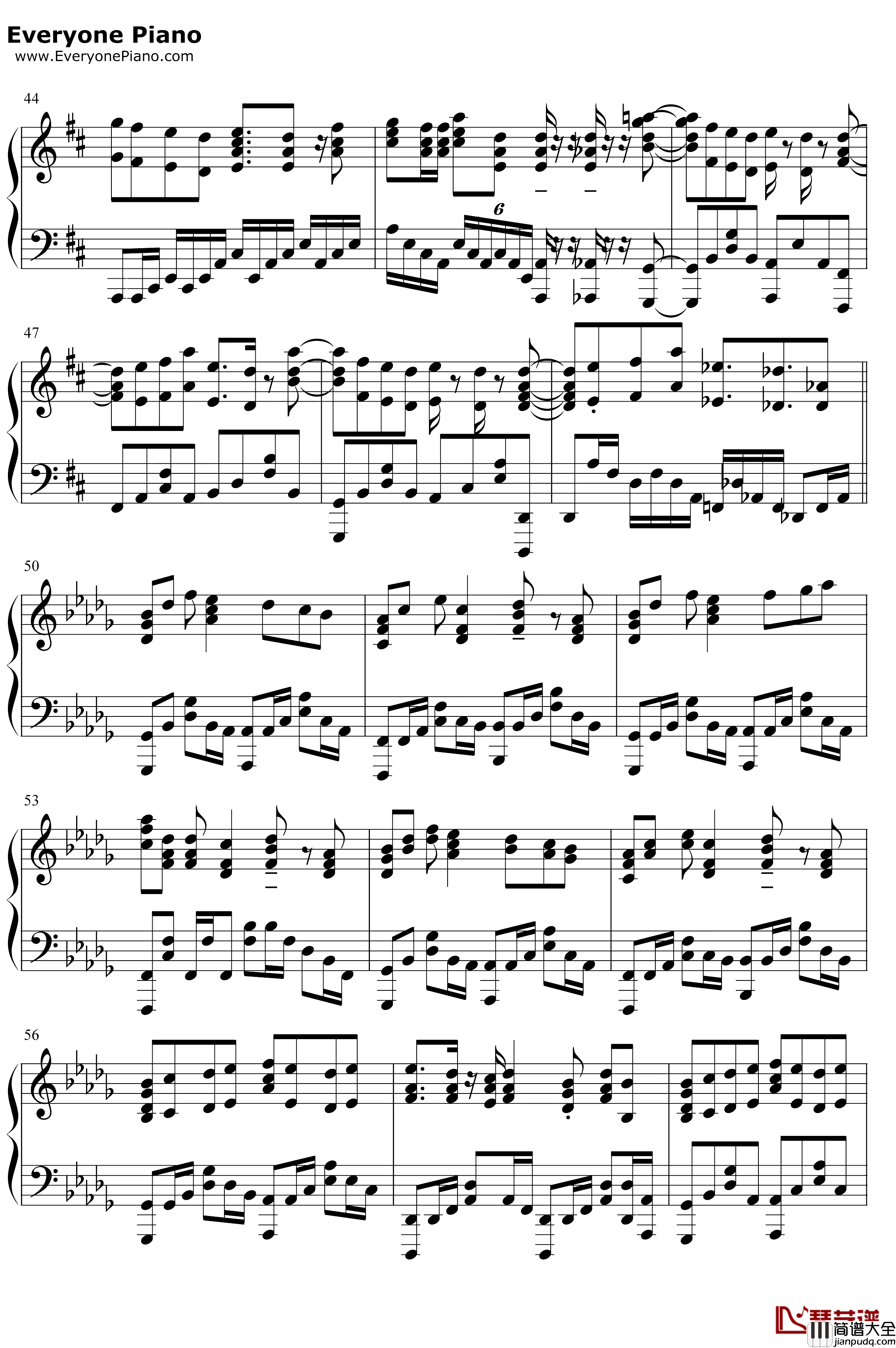 パパパ钢琴谱_齐藤朱夏_喜欢本大爷的竟然就你一个OP