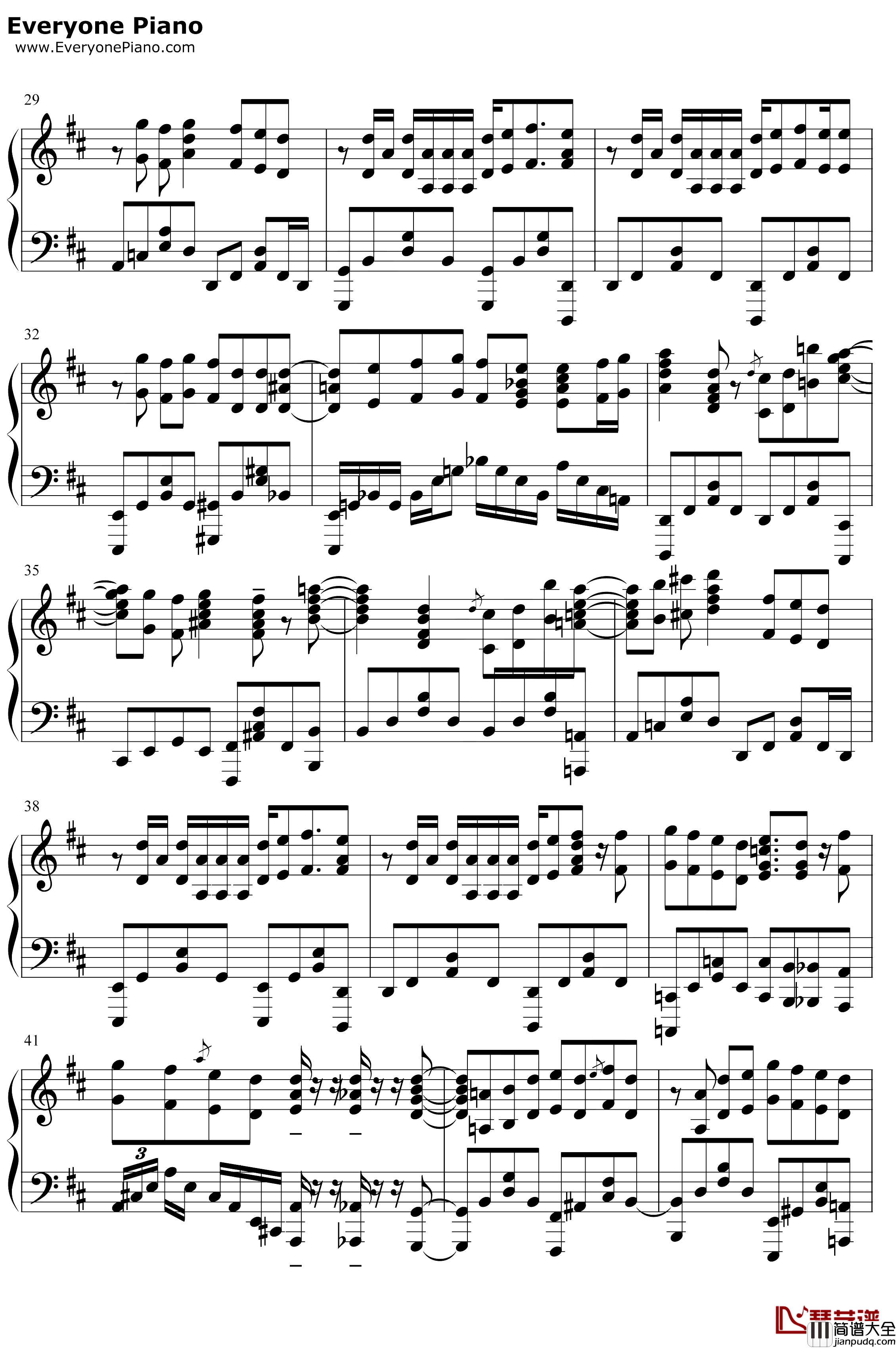 パパパ钢琴谱_齐藤朱夏_喜欢本大爷的竟然就你一个OP