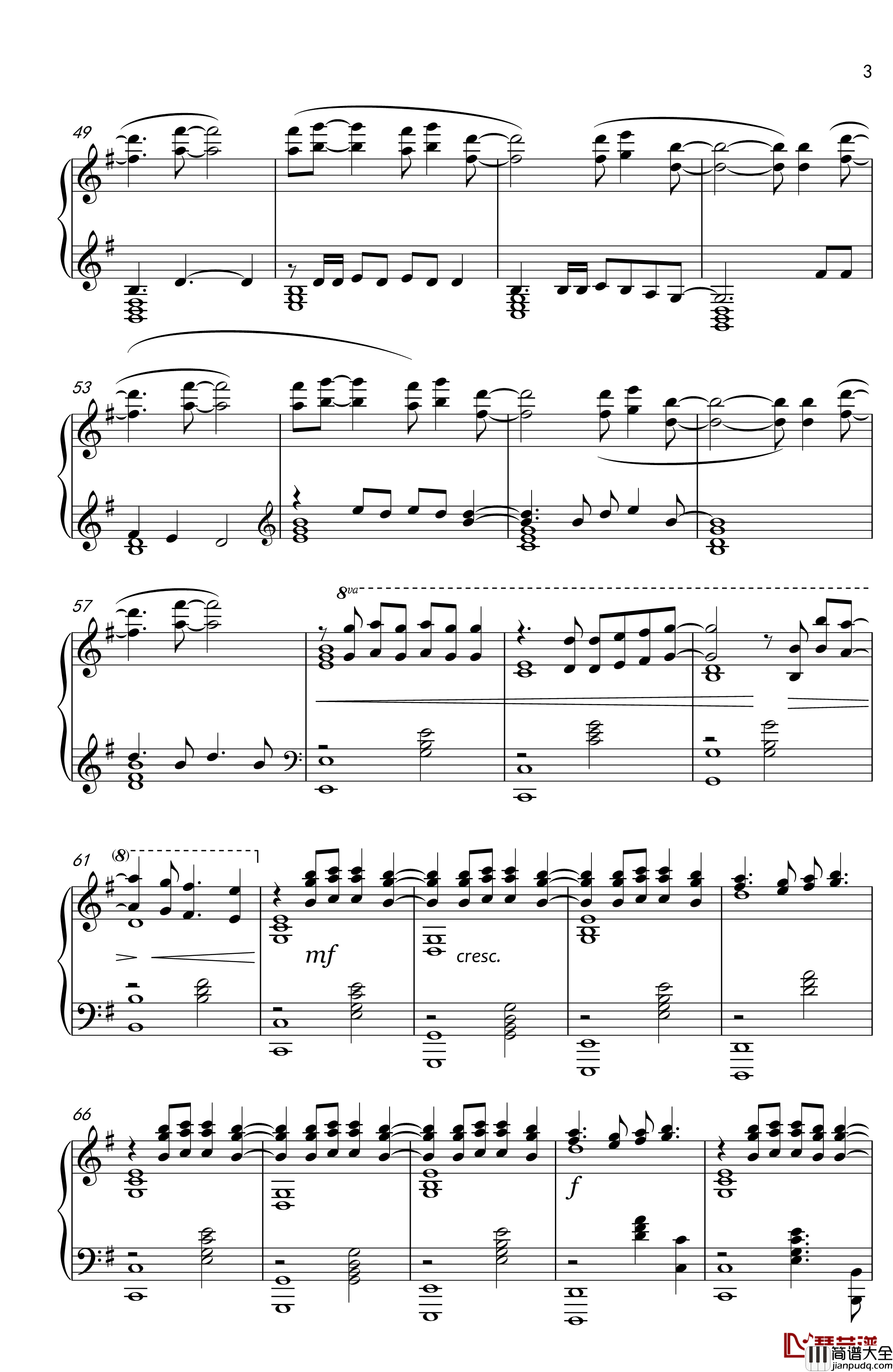 The_Loneliest_Girl钢琴谱_高度还原_CAROLE_TUESDAY_卡罗尔与星期二