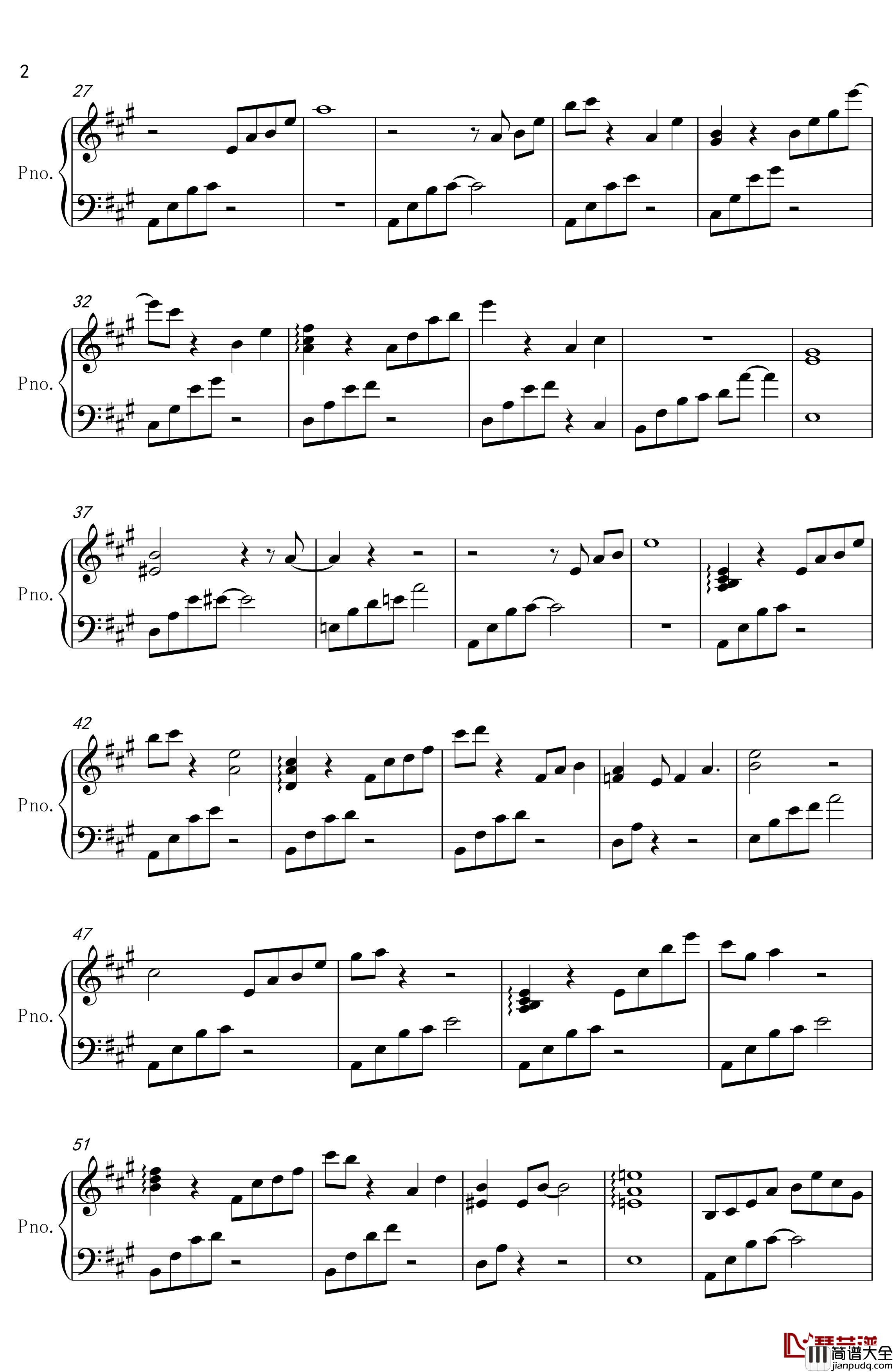 我在这里钢琴谱_完美伴奏版_张杰