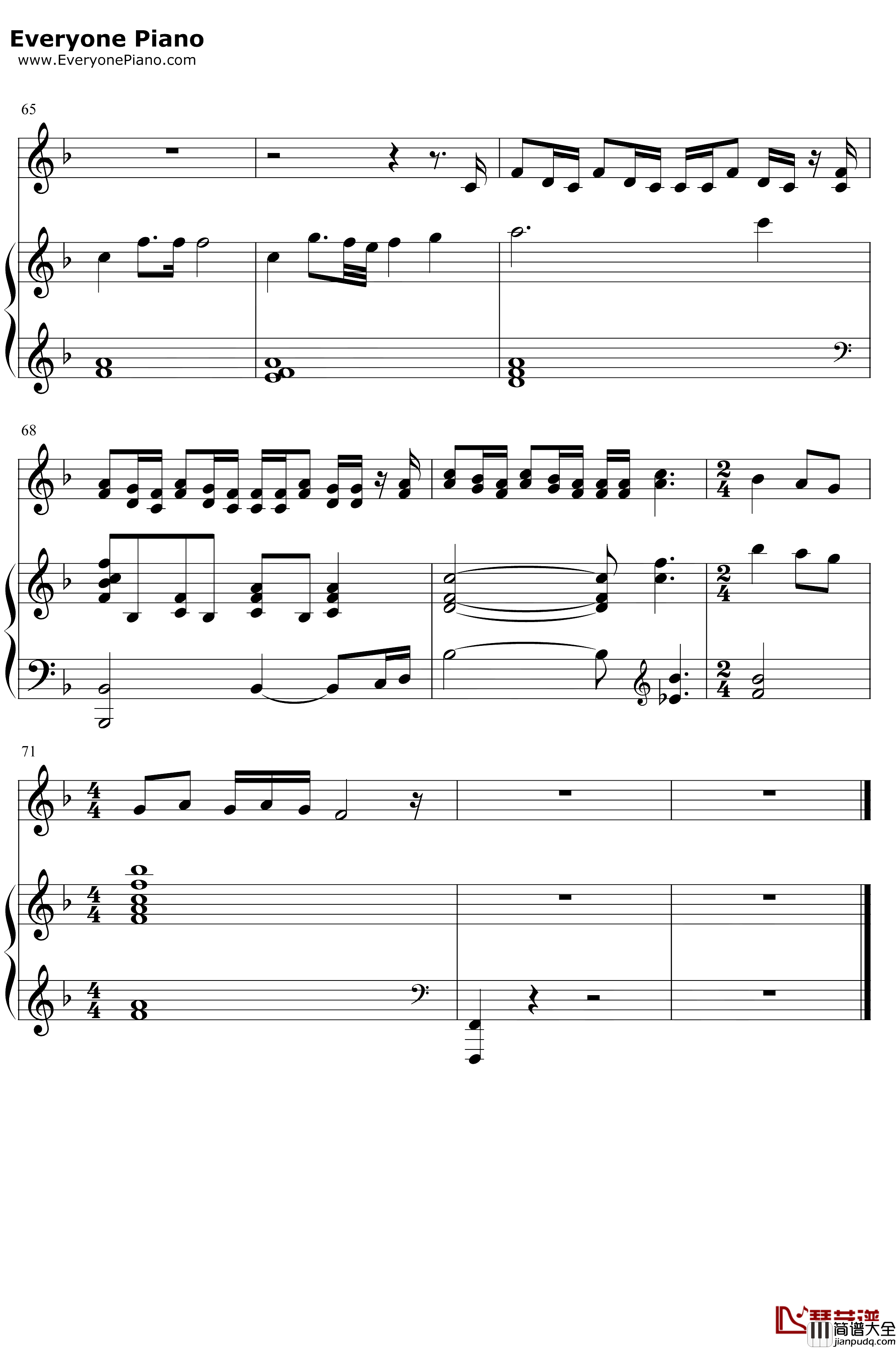 Helpless钢琴谱_Lin_ManuelMiranda_汉密尔顿音乐剧插曲