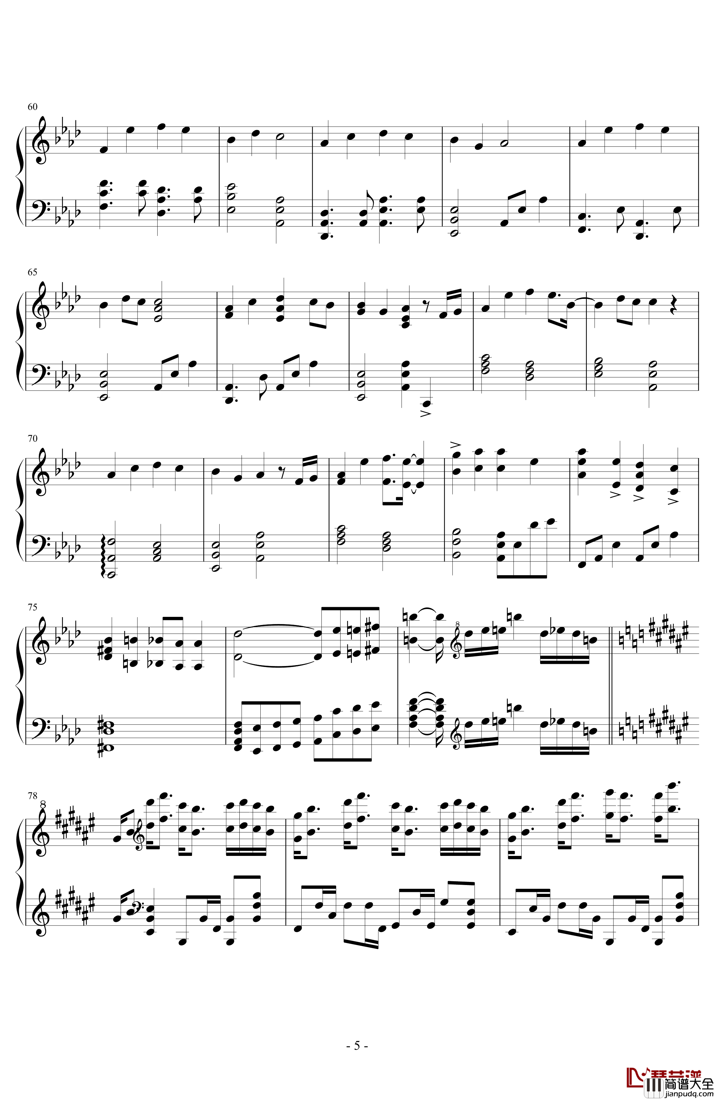 Lemon钢琴谱_特效钢琴_米津玄師