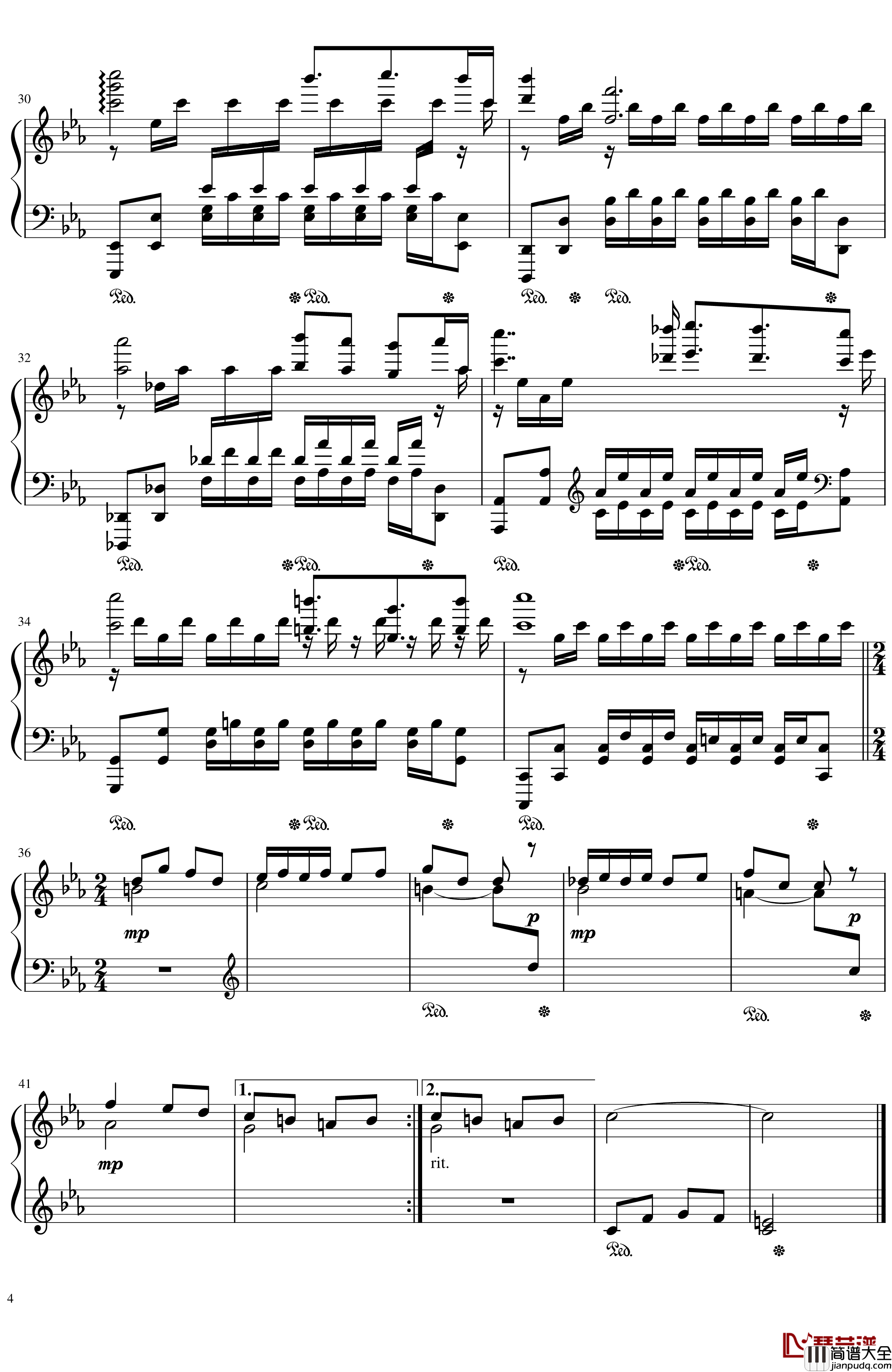 独奏第一章主旋律钢琴谱_尸体派对_濱本麻央