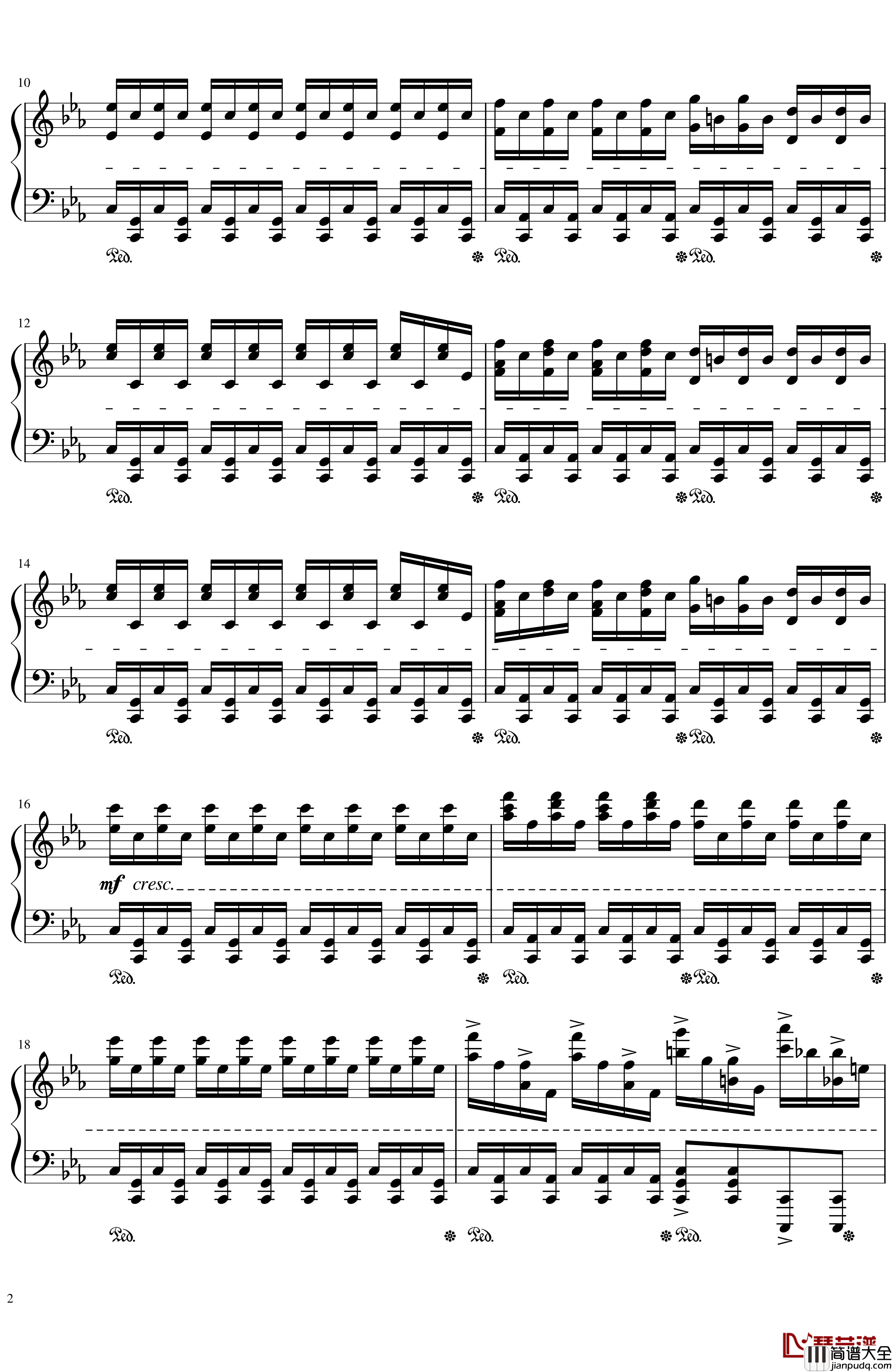 独奏第一章主旋律钢琴谱_尸体派对_濱本麻央