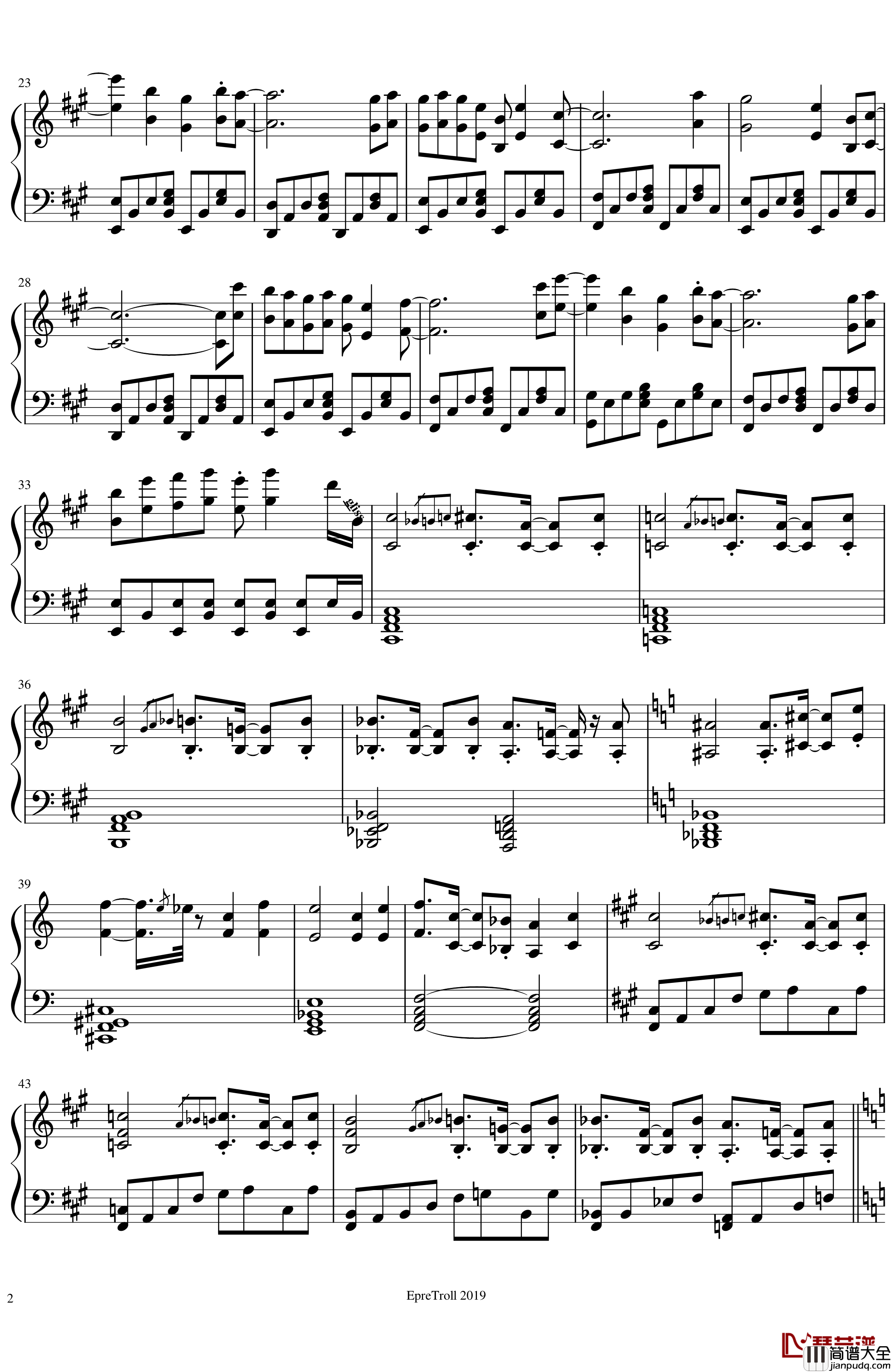 圣德太子的天马Dark_Pegasus钢琴谱_东方鬼形兽_东方project