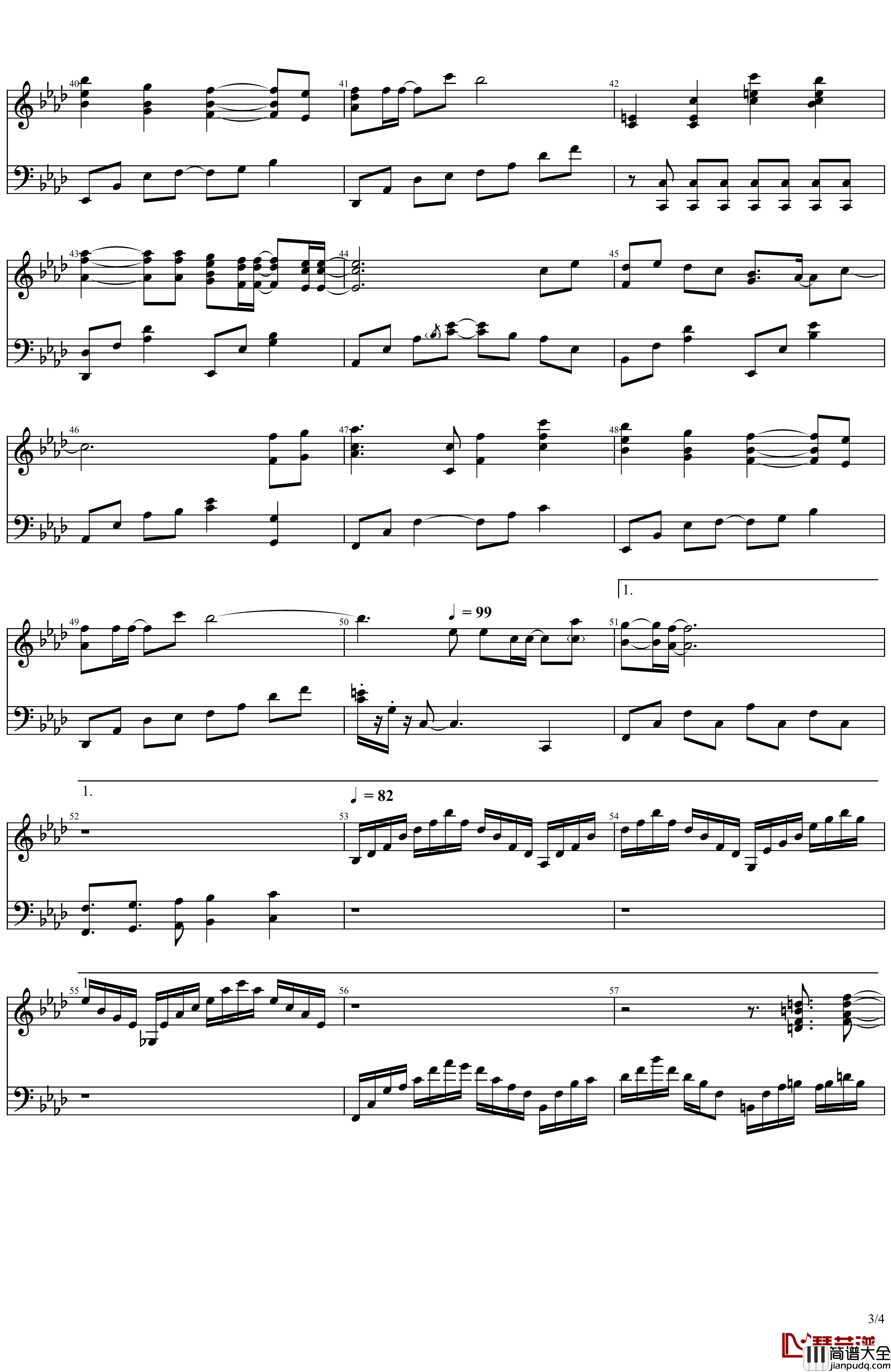 秋之回忆2_OP_明日天気に钢琴谱_Memories_Off*志仓千代丸