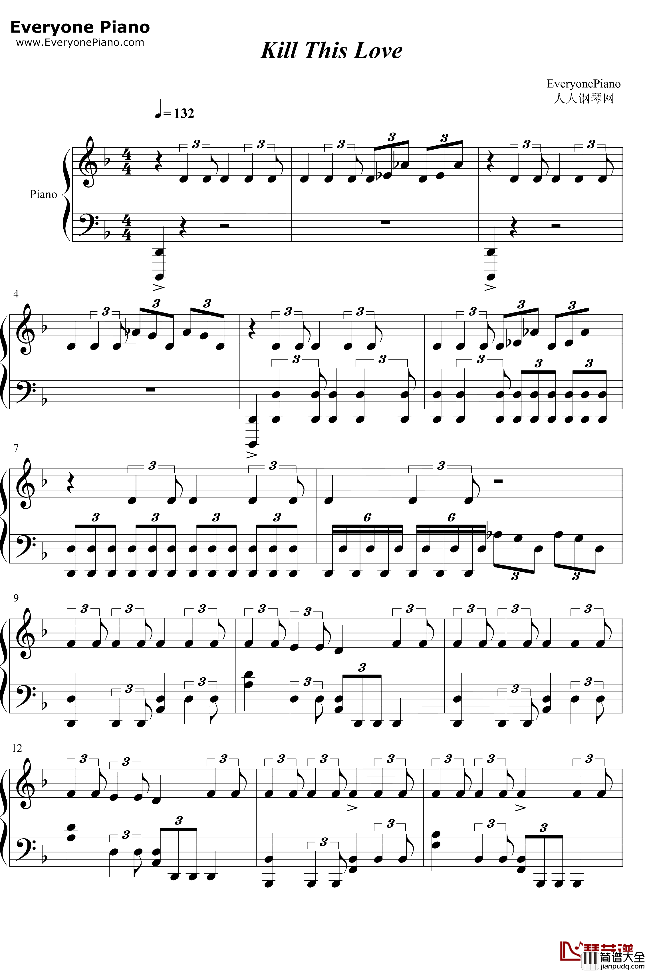 Kill_This_Love钢琴谱_Blackpink