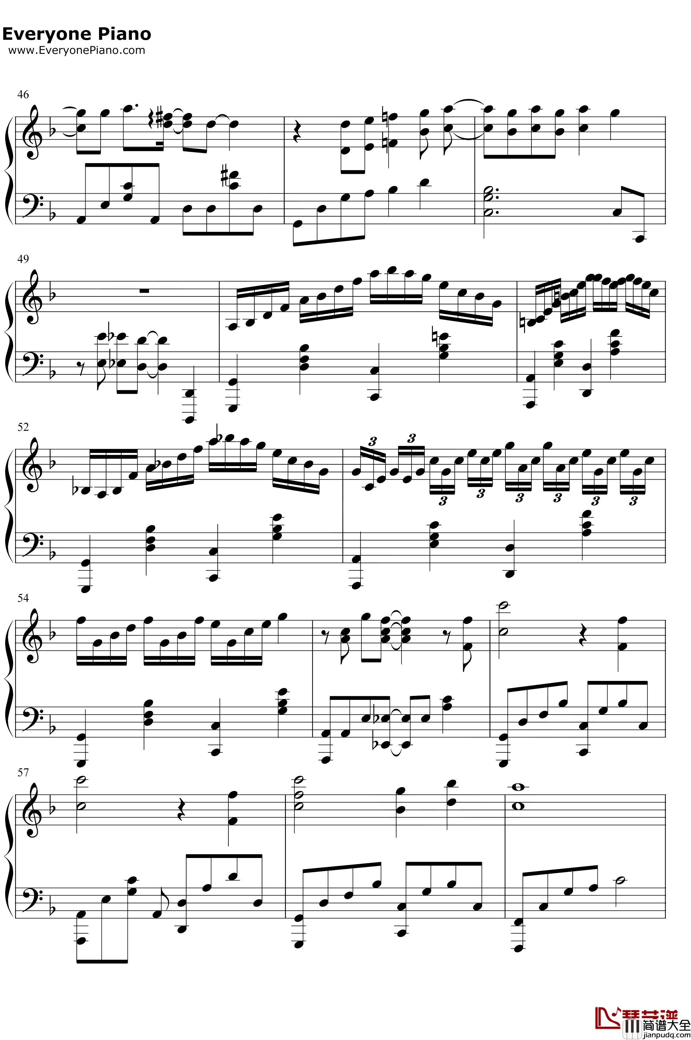 华生钢琴谱_陈绮贞