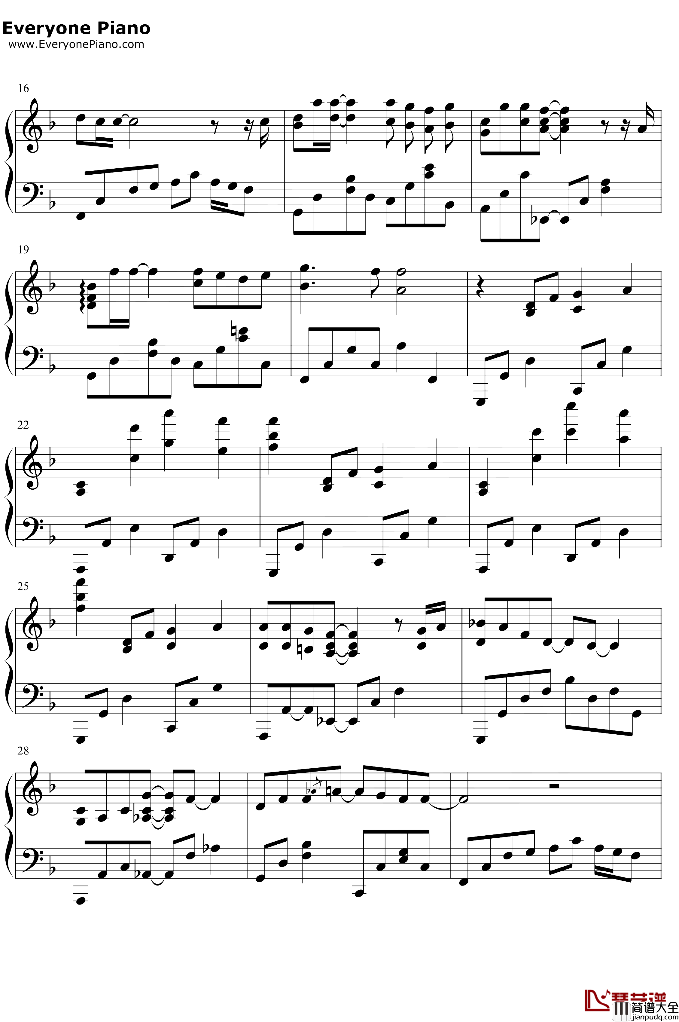 华生钢琴谱_陈绮贞