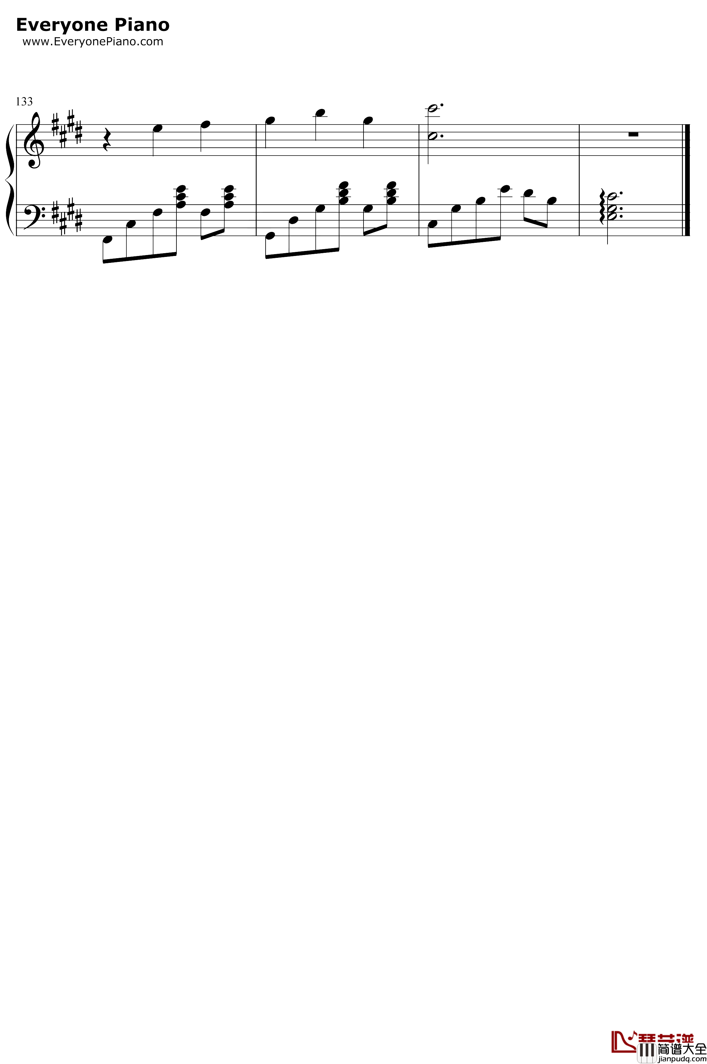 月出钢琴谱_双笙