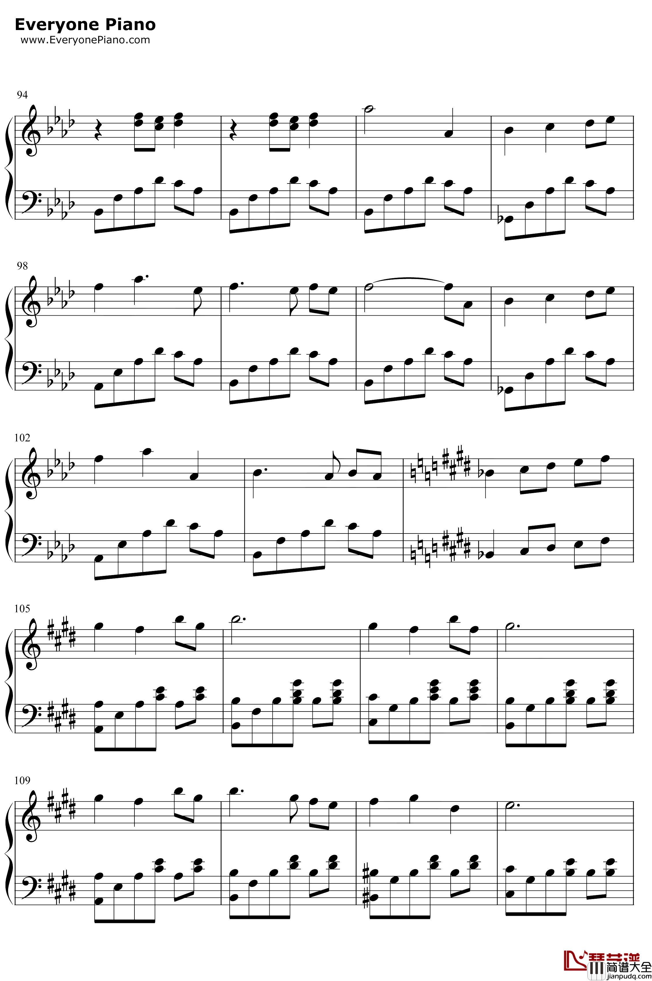 月出钢琴谱_双笙