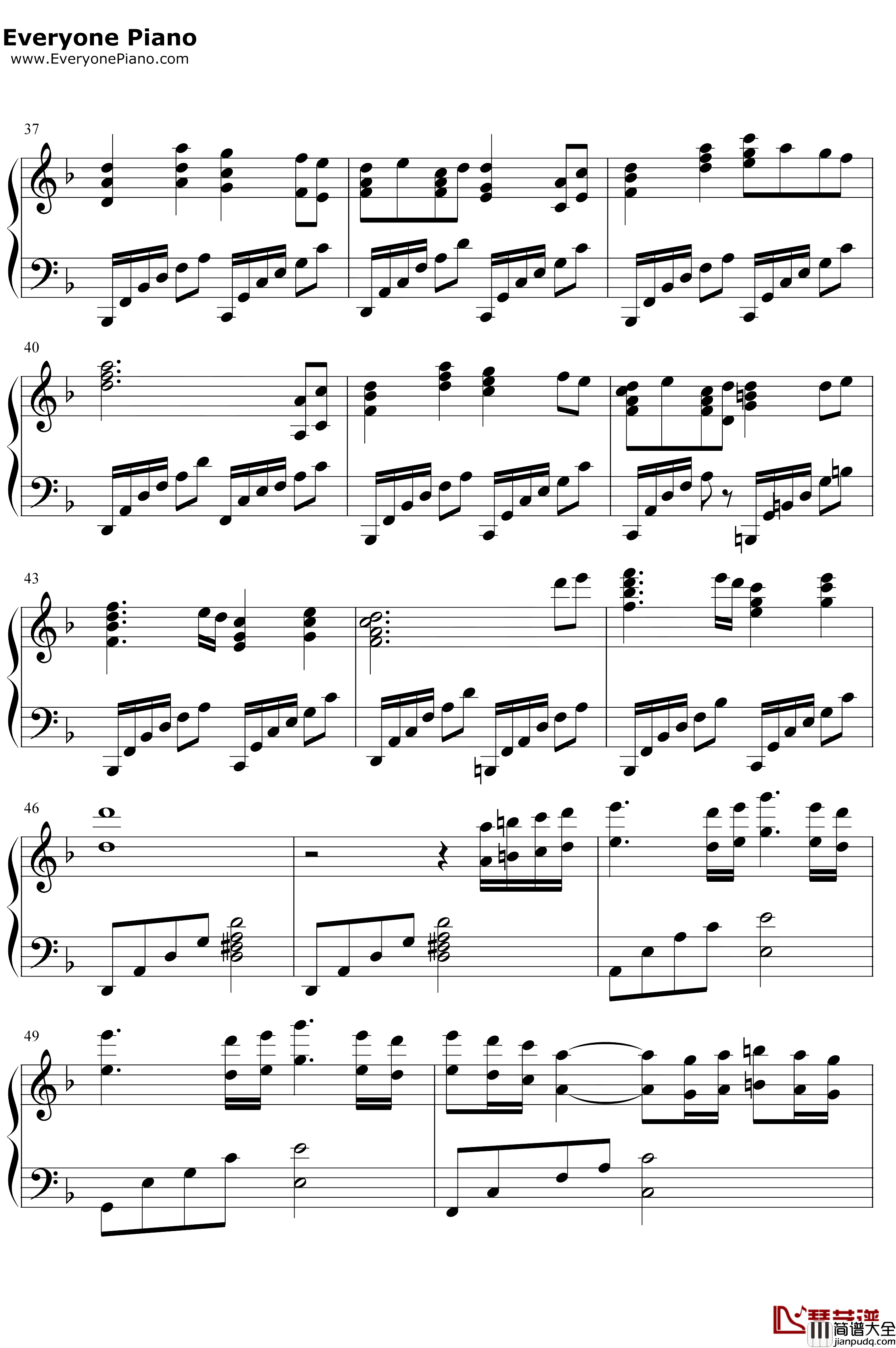 奈落之战钢琴谱_花泽香菜_想风谭_犬夜叉游戏专属主题曲