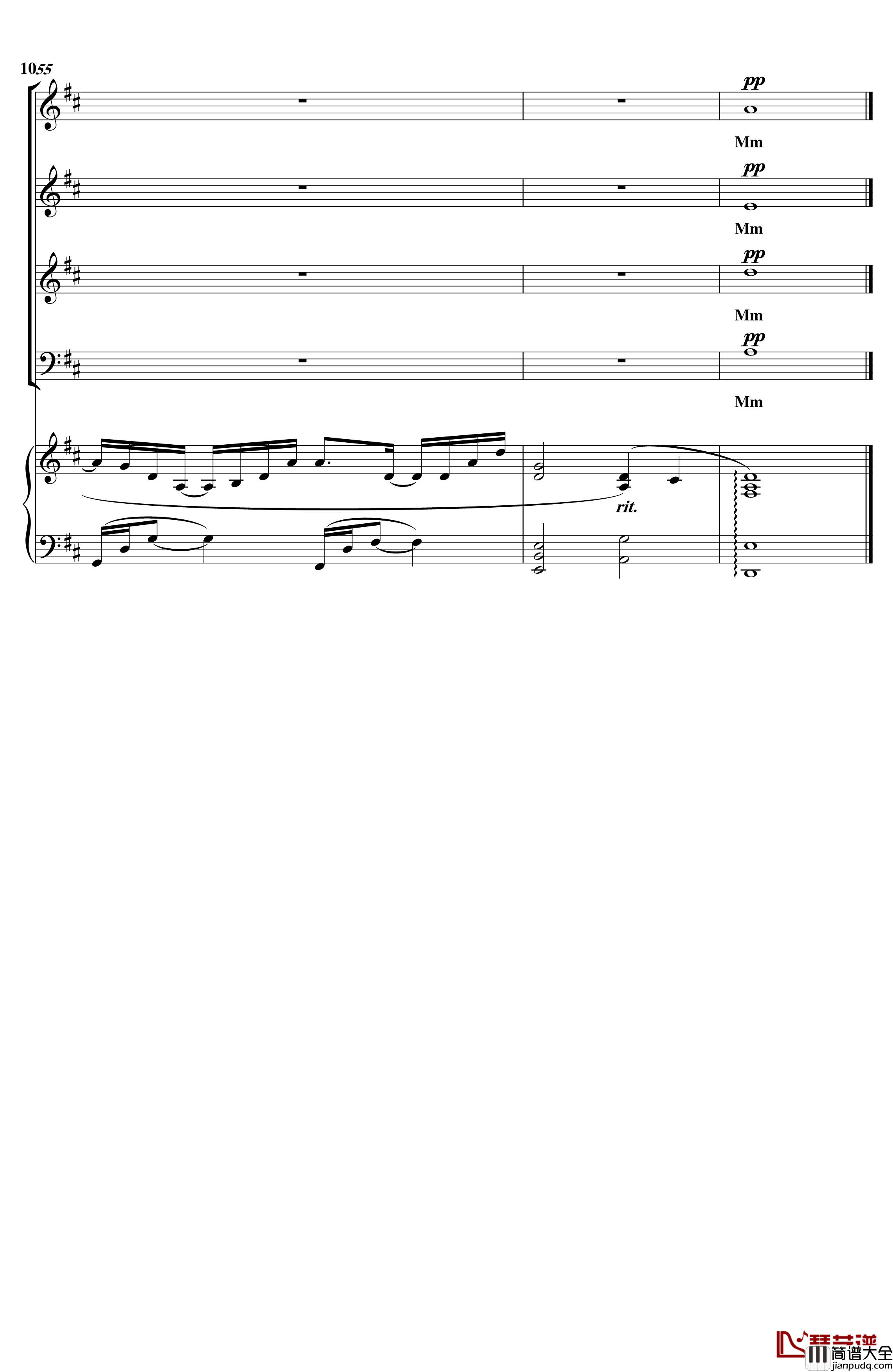 我喜欢钢琴谱_上海彩虹合唱团