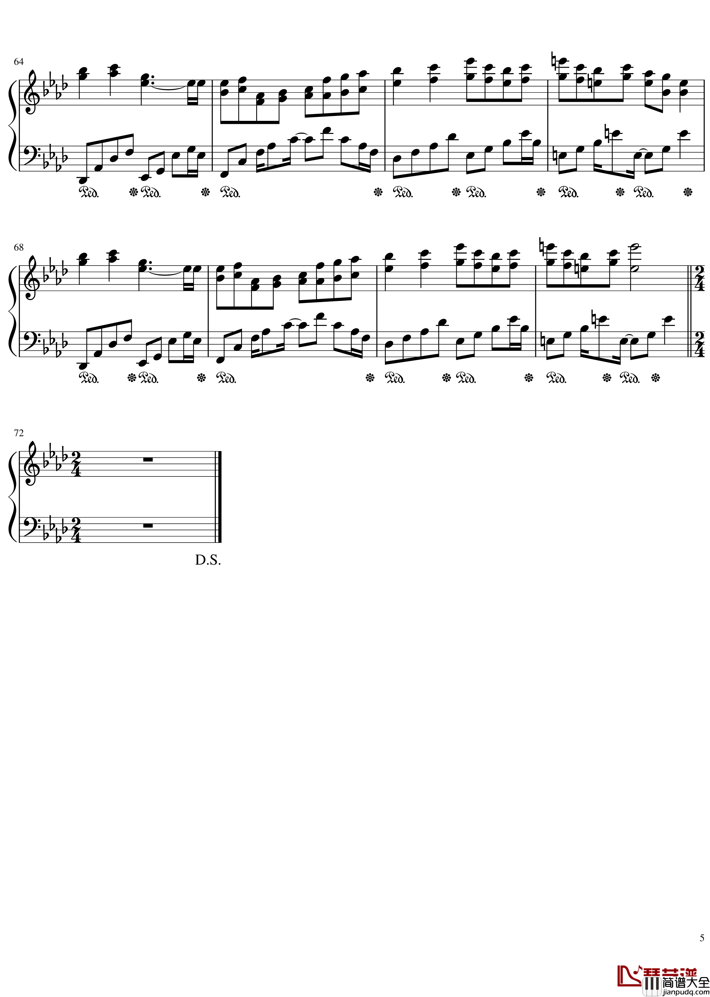 Plain_Asia钢琴谱_东方永夜抄_东方project