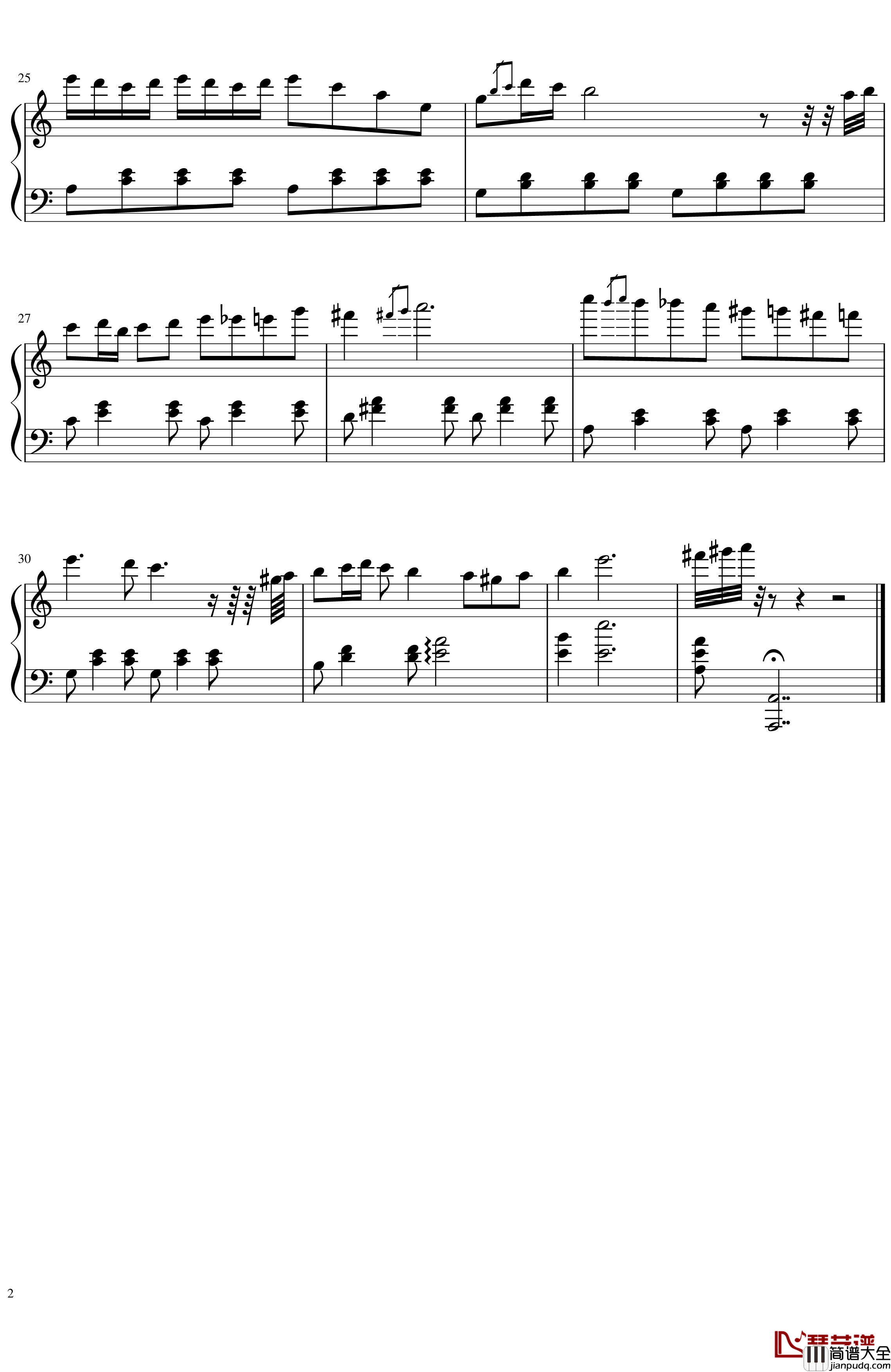 闪耀暖暖钢琴谱_洛登之夜