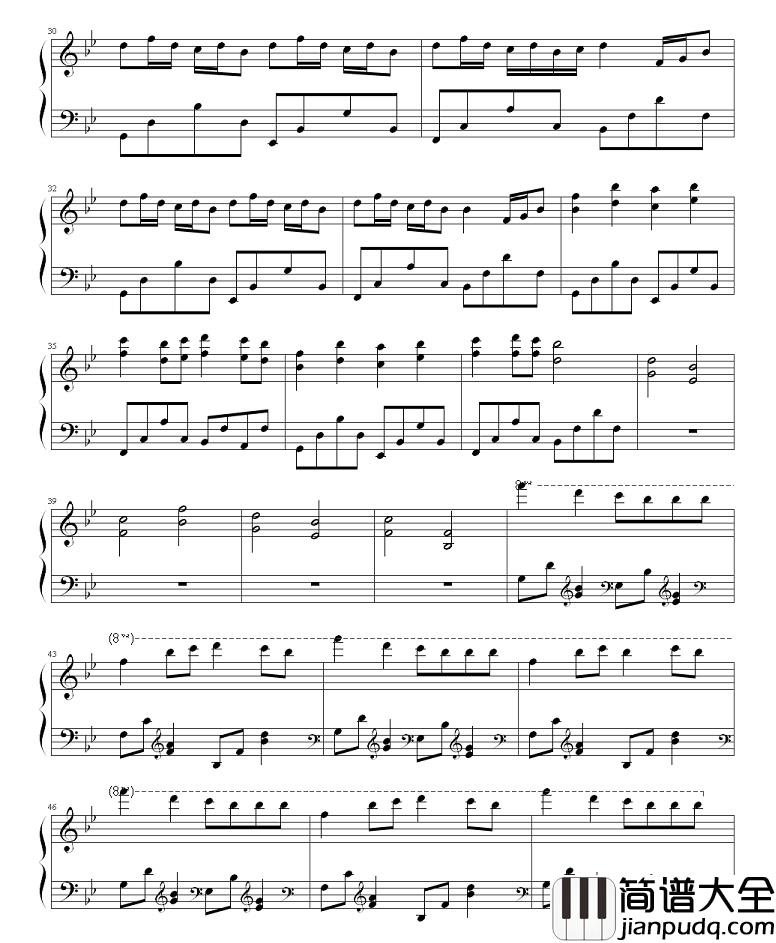 夏の唤く钢琴谱