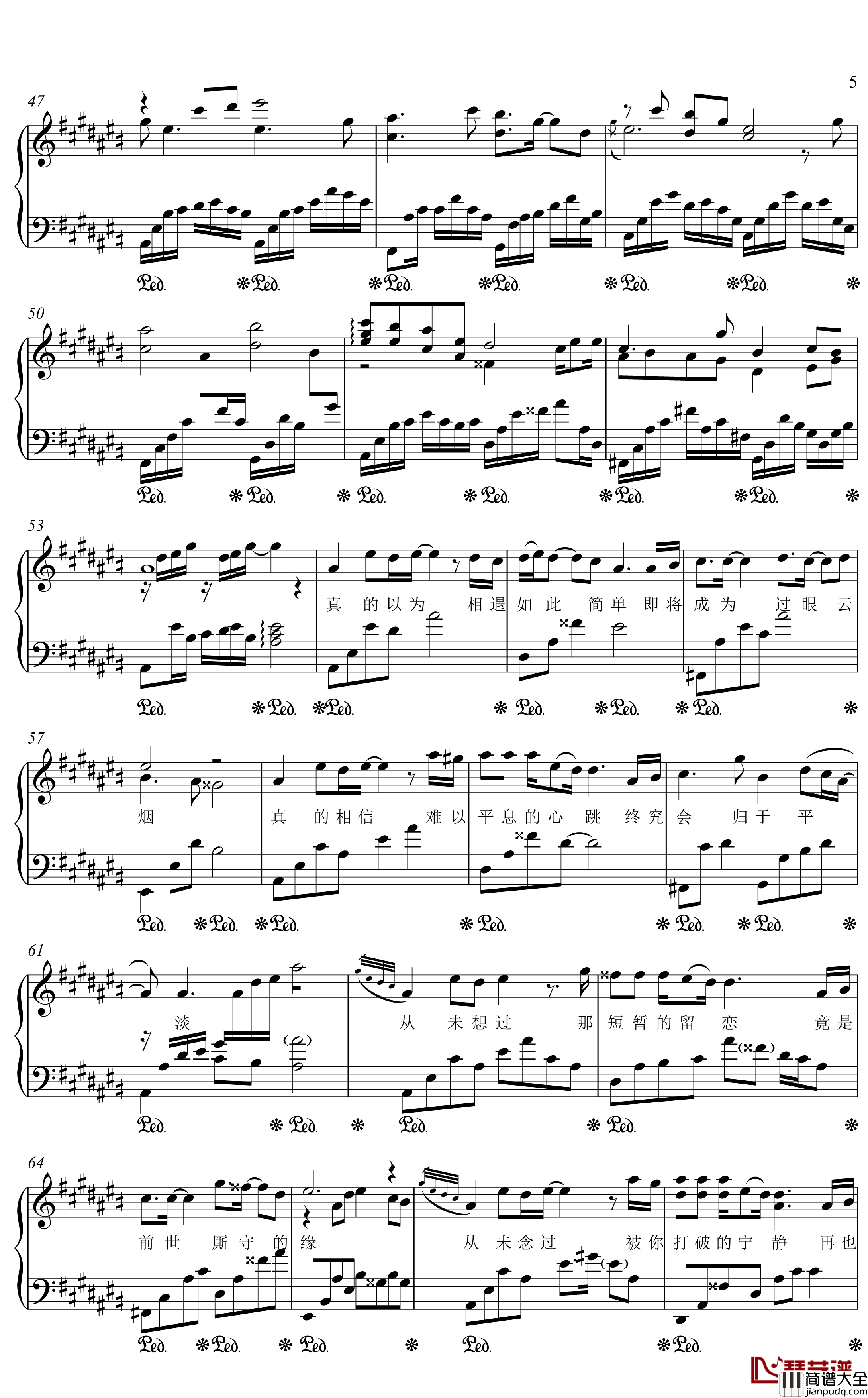 原点钢琴谱_画江湖与不良人_金老师独奏191003