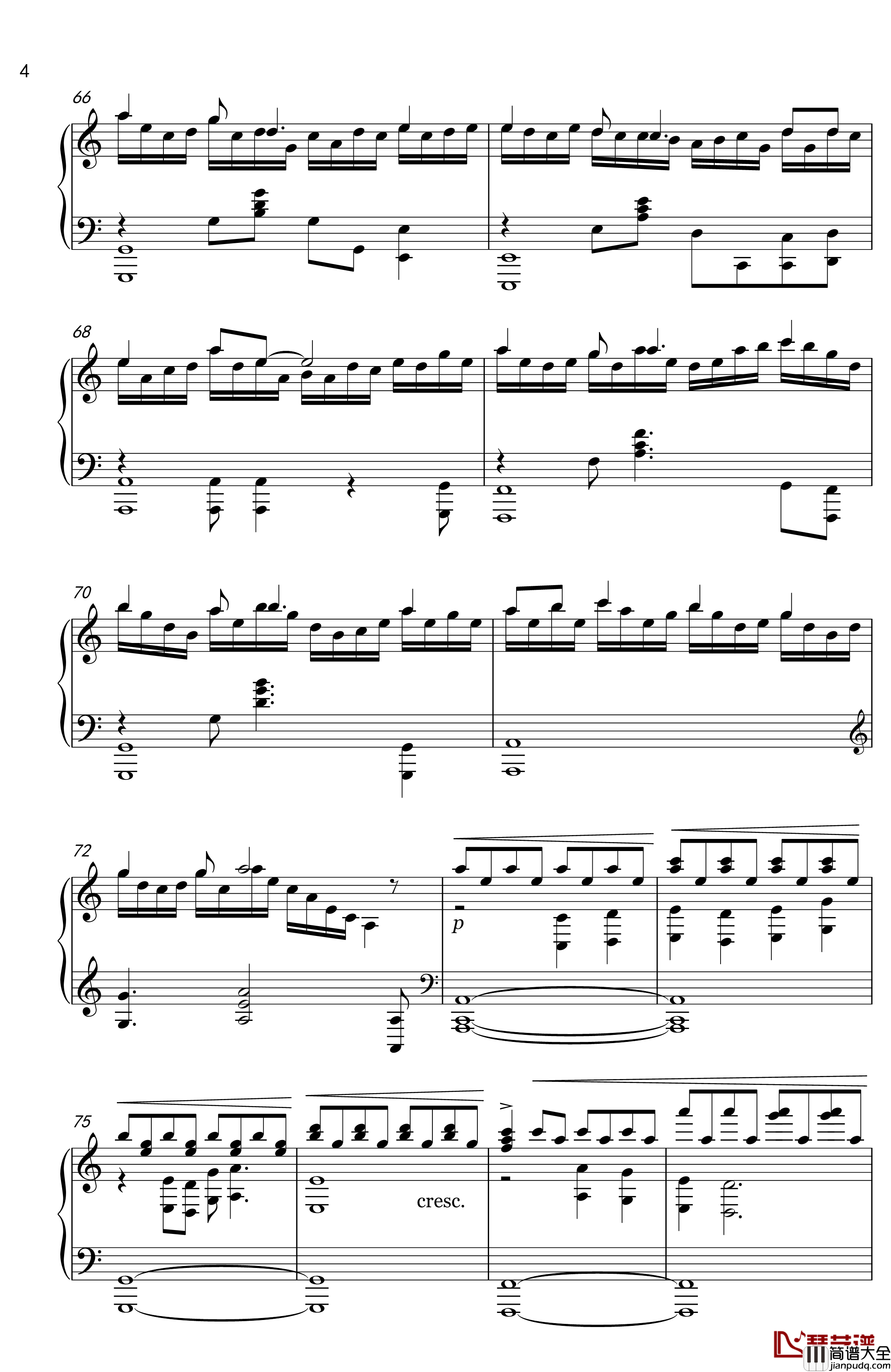 落花劫_洛天依_钢琴谱