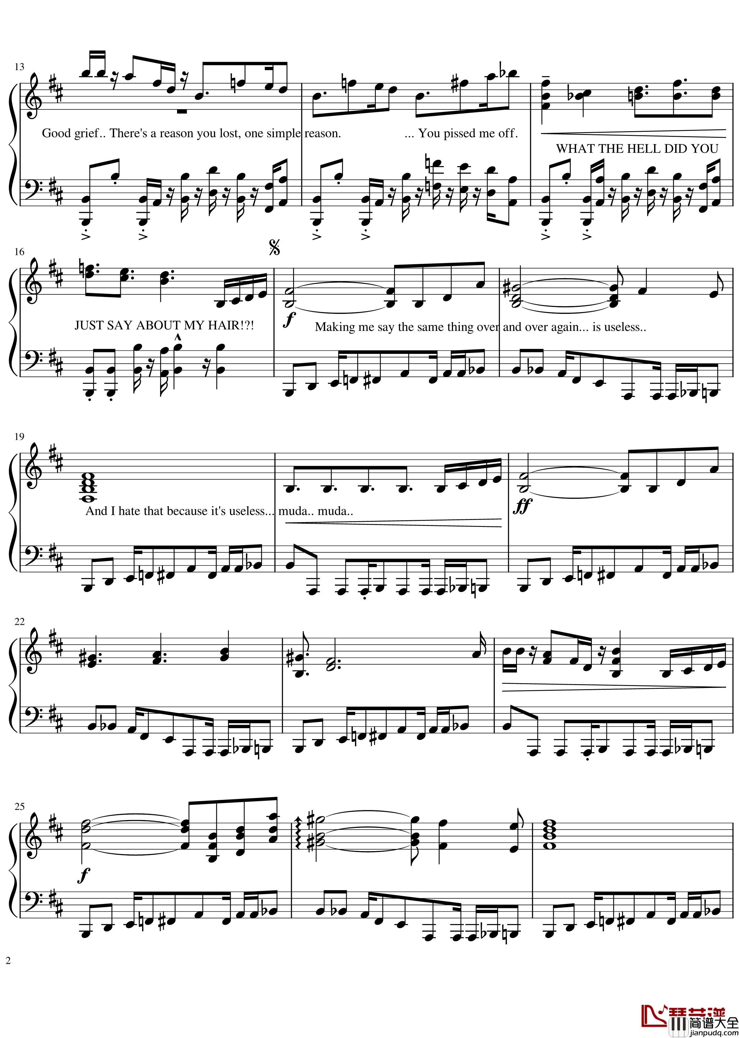 il_vento_doro钢琴谱_镇魂曲ver._JOJO的奇妙冒险