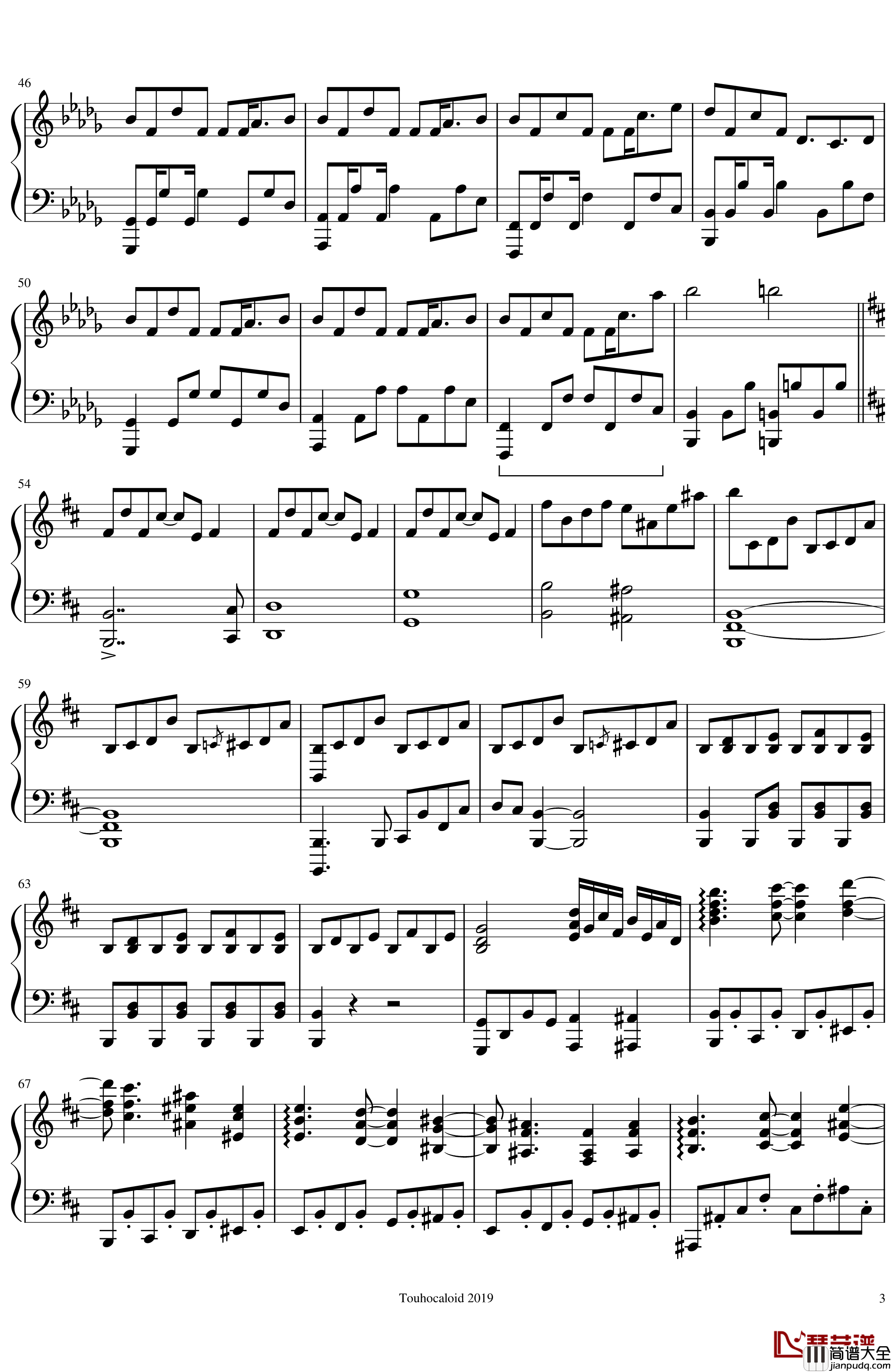 鬼形兽全角色曲钢琴谱_东方鬼形兽_东方project