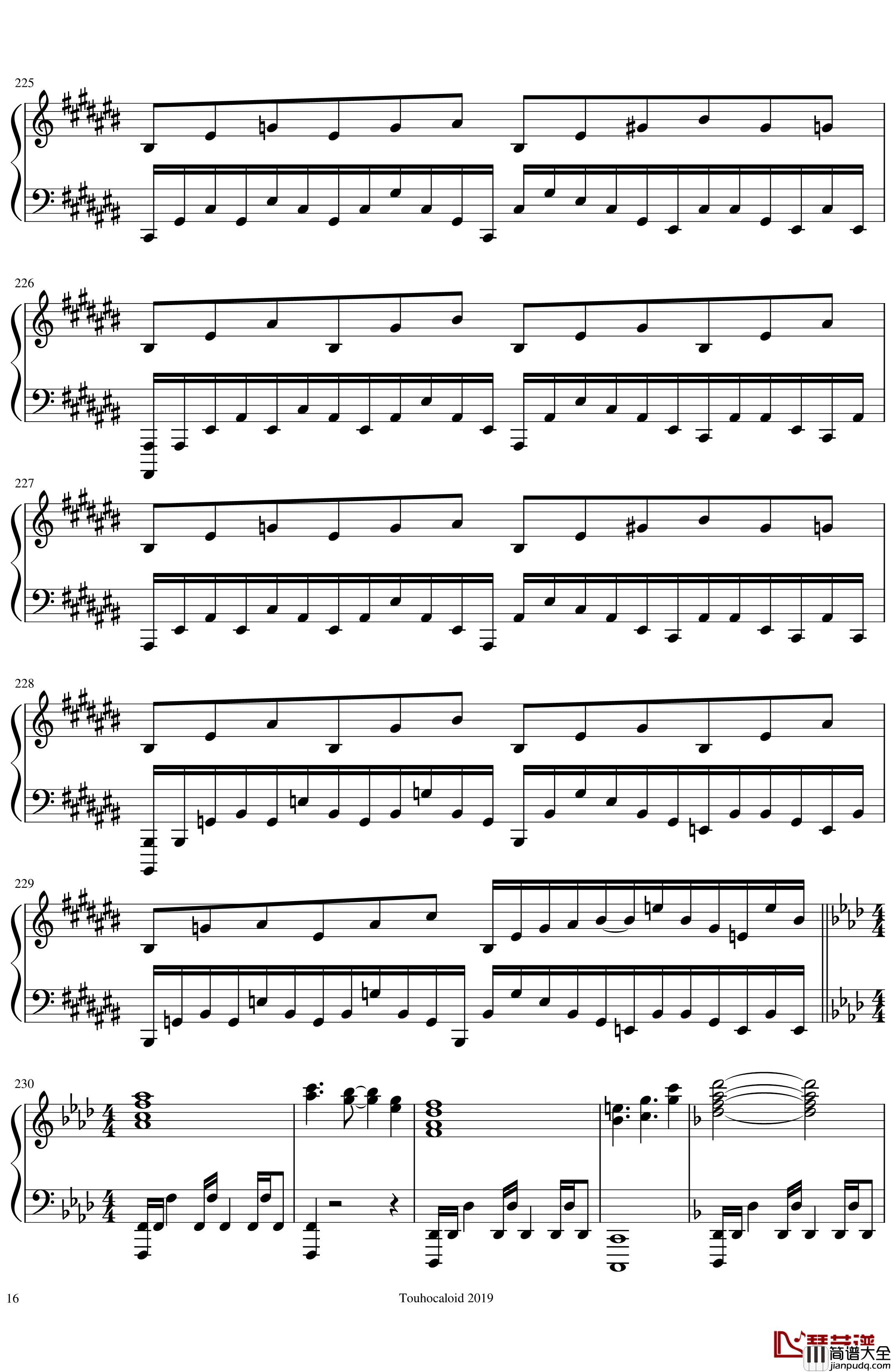 鬼形兽全角色曲钢琴谱_东方鬼形兽_东方project