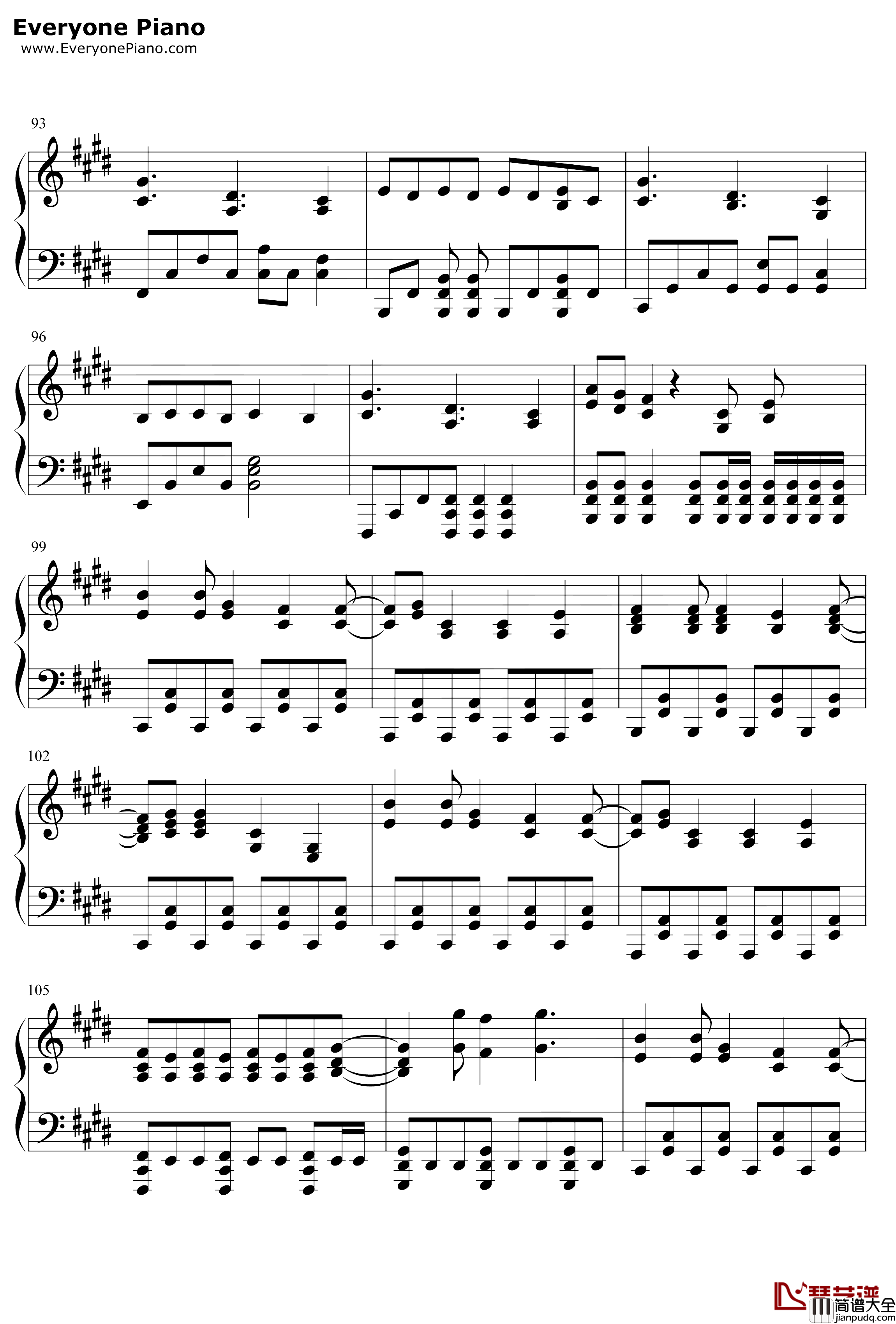 逆浪千秋钢琴谱_言和_2018年哔哩哔哩拜年祭