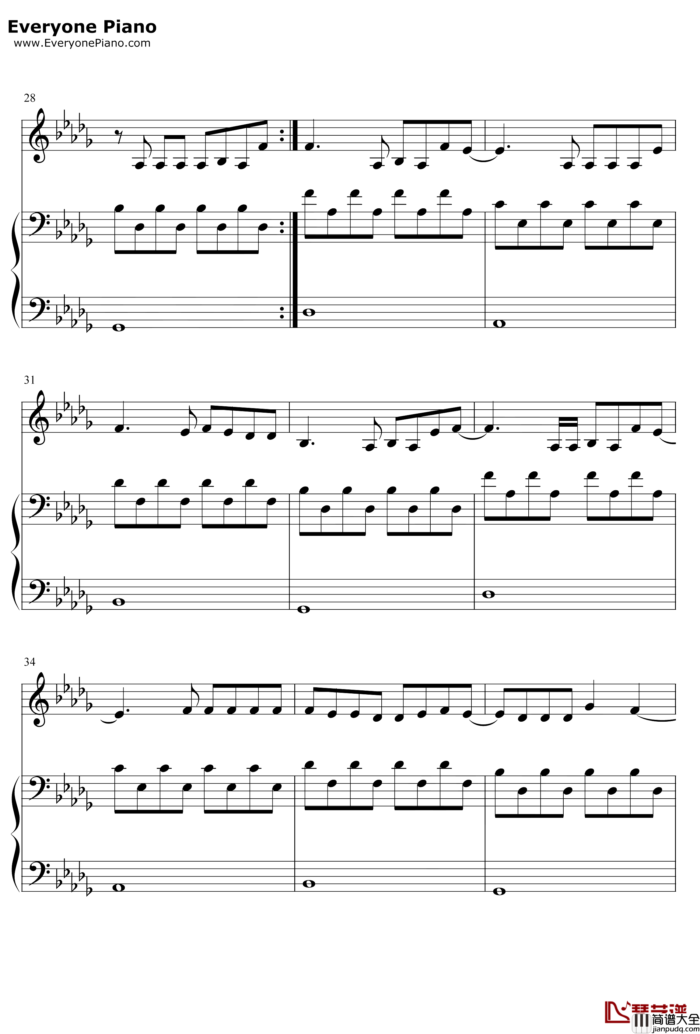 Someone_You_Loved钢琴谱_Lewis_Capaldi_弹唱谱