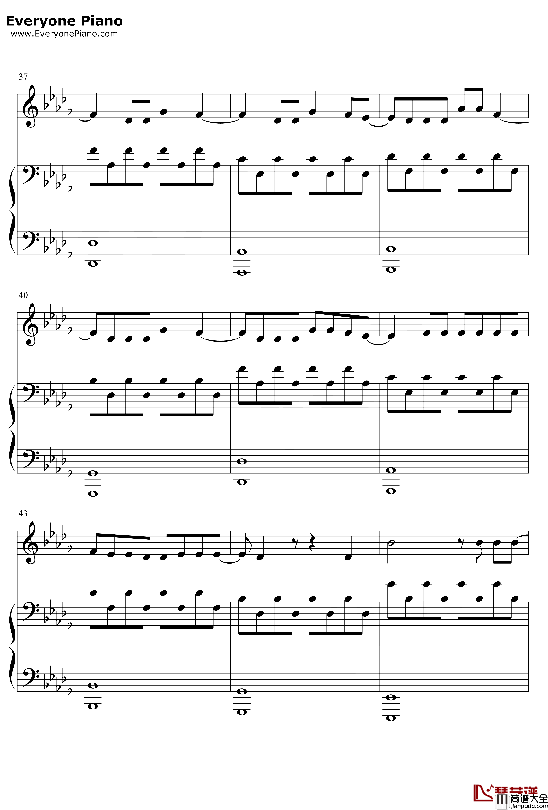 Someone_You_Loved钢琴谱_Lewis_Capaldi_弹唱谱