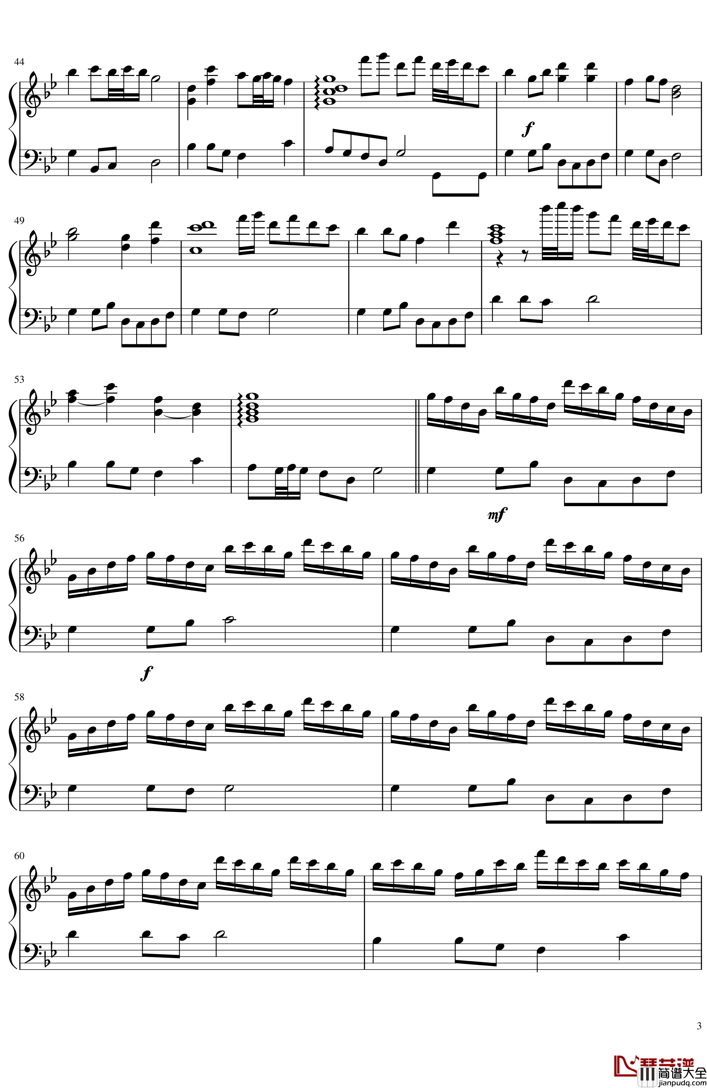 渔家谣钢琴谱_潘振华