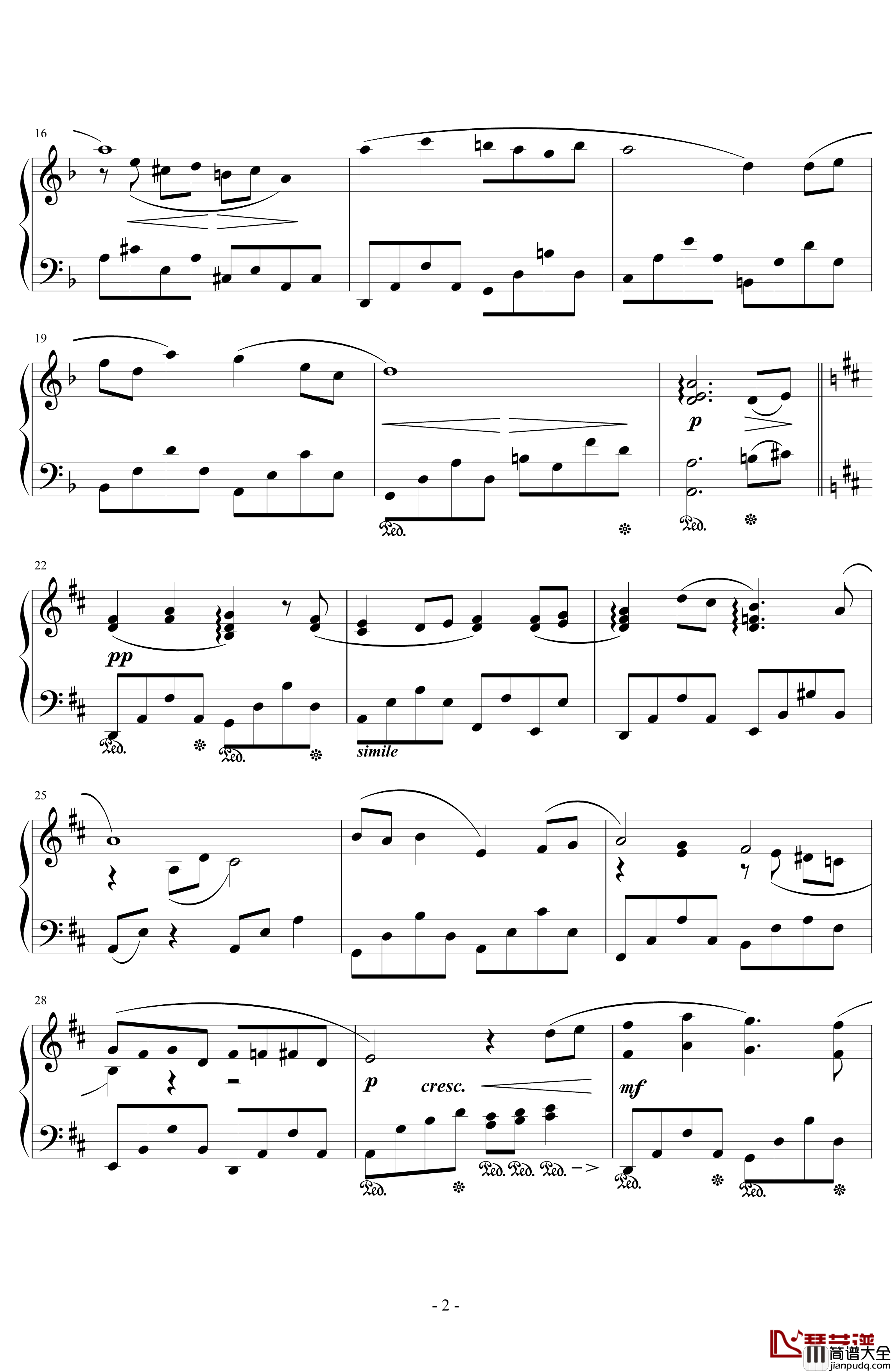 To_Dear_Friends钢琴谱_浜口史郎