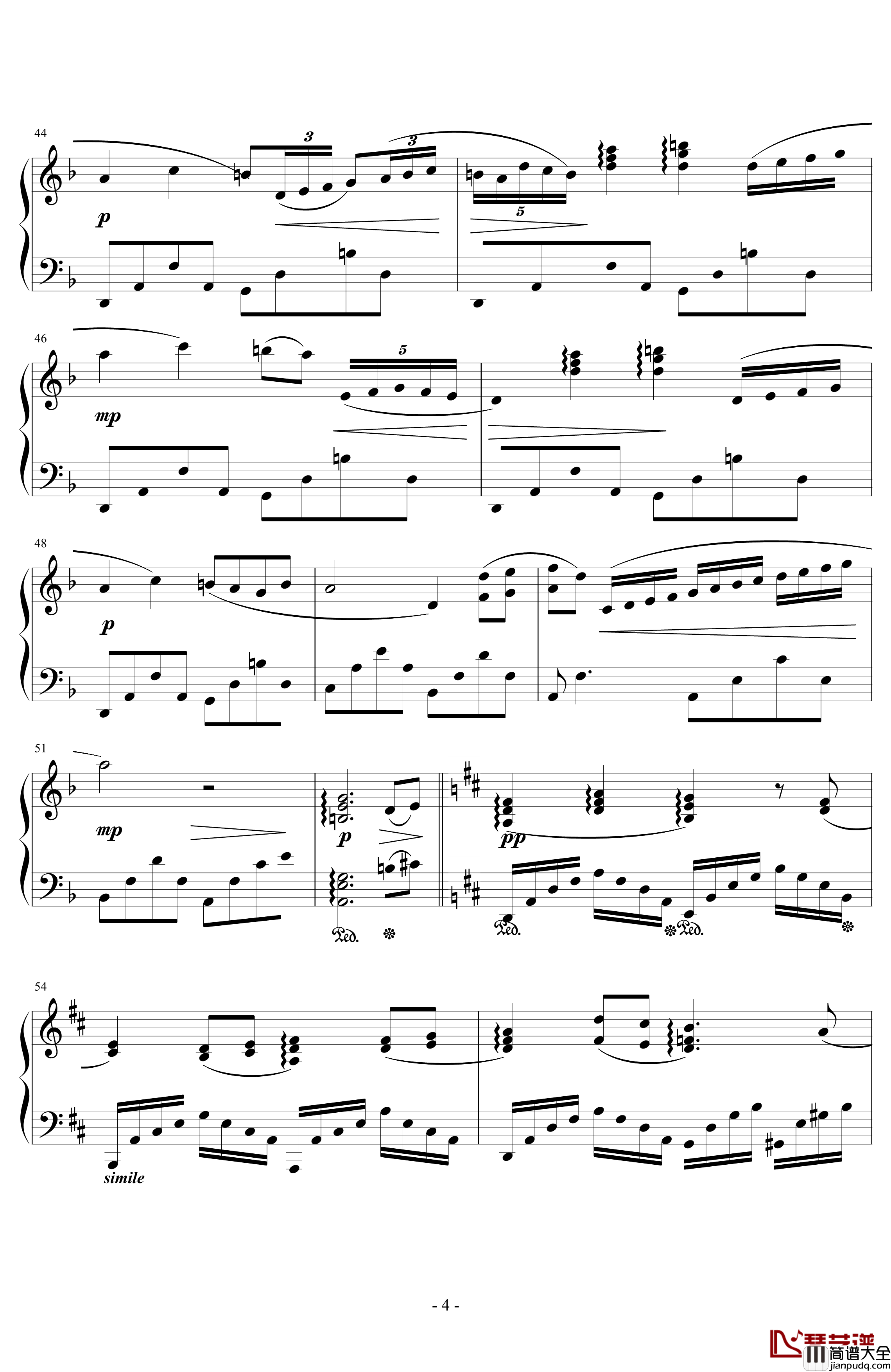 To_Dear_Friends钢琴谱_浜口史郎