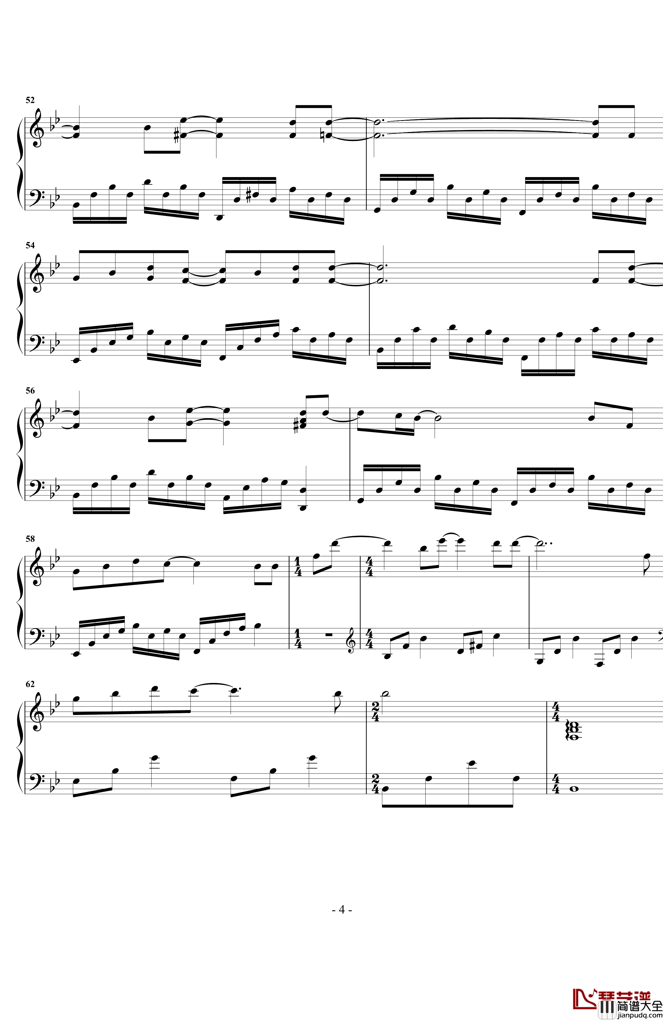 说好不哭钢琴谱_原声独奏_周杰伦