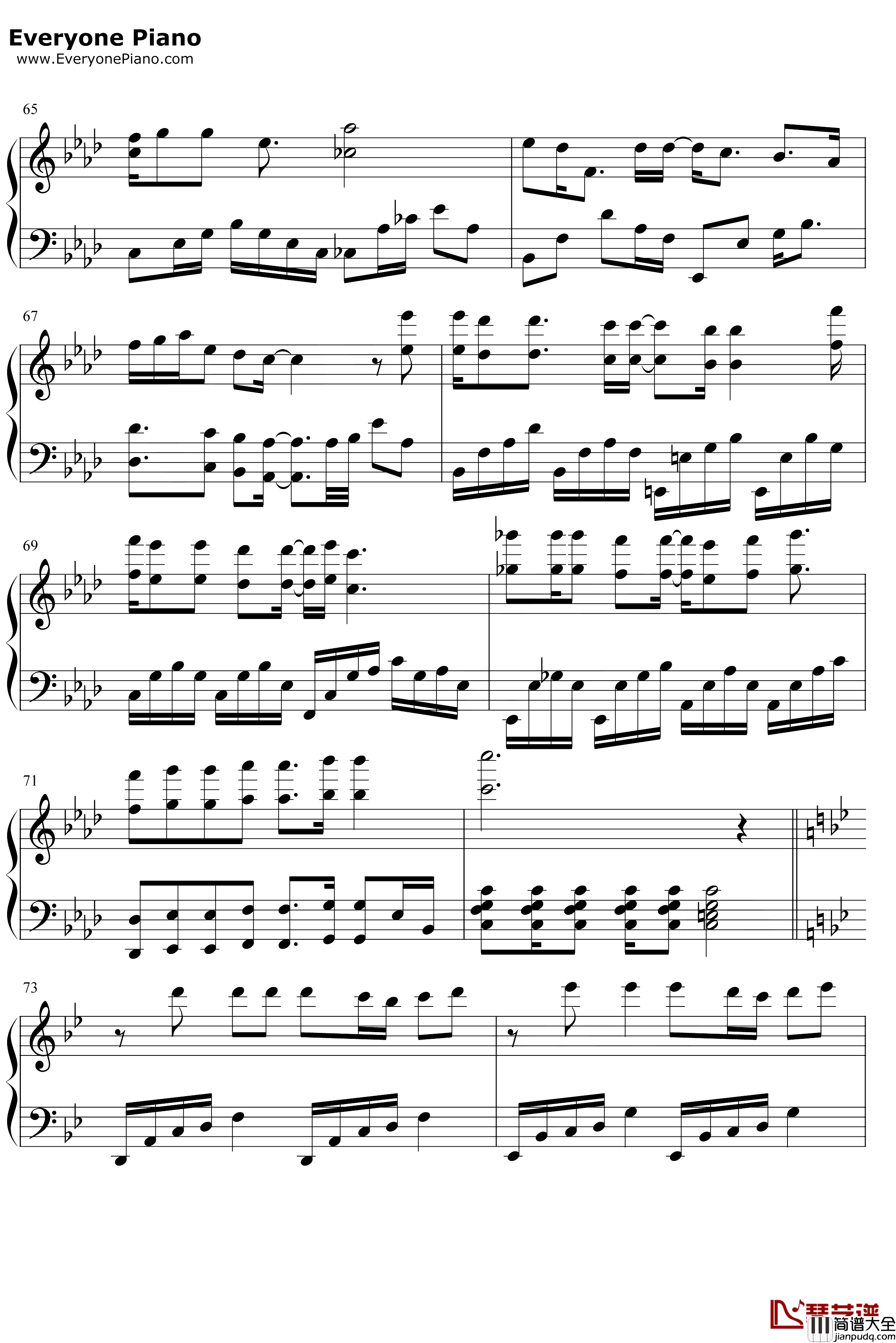 将故事写成我们钢琴谱_林俊杰