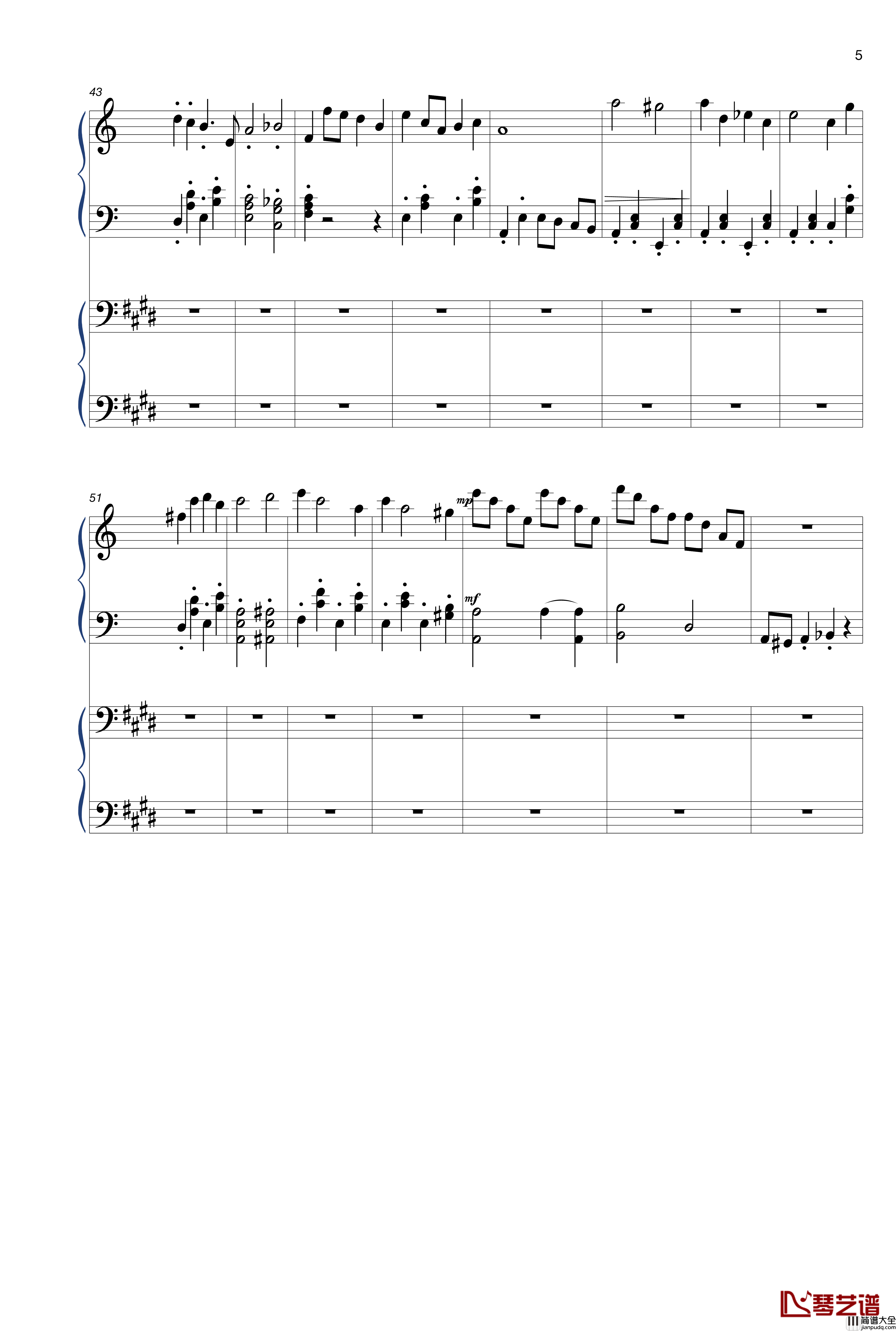 音乐植物大战僵尸2现代时光钢琴谱_摩登世界