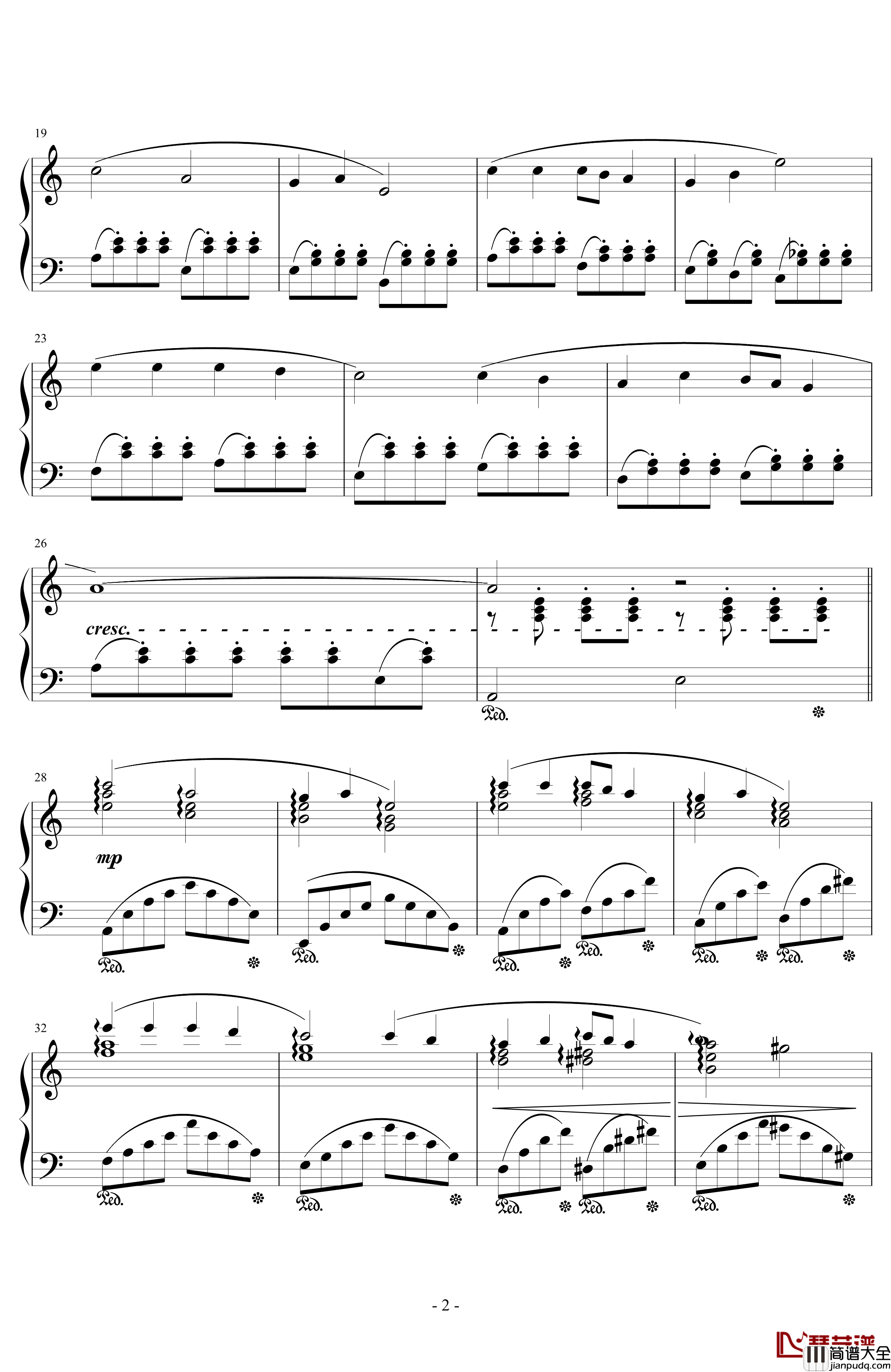 独りじゃない钢琴谱_最终幻想9主题曲_浜口史郎