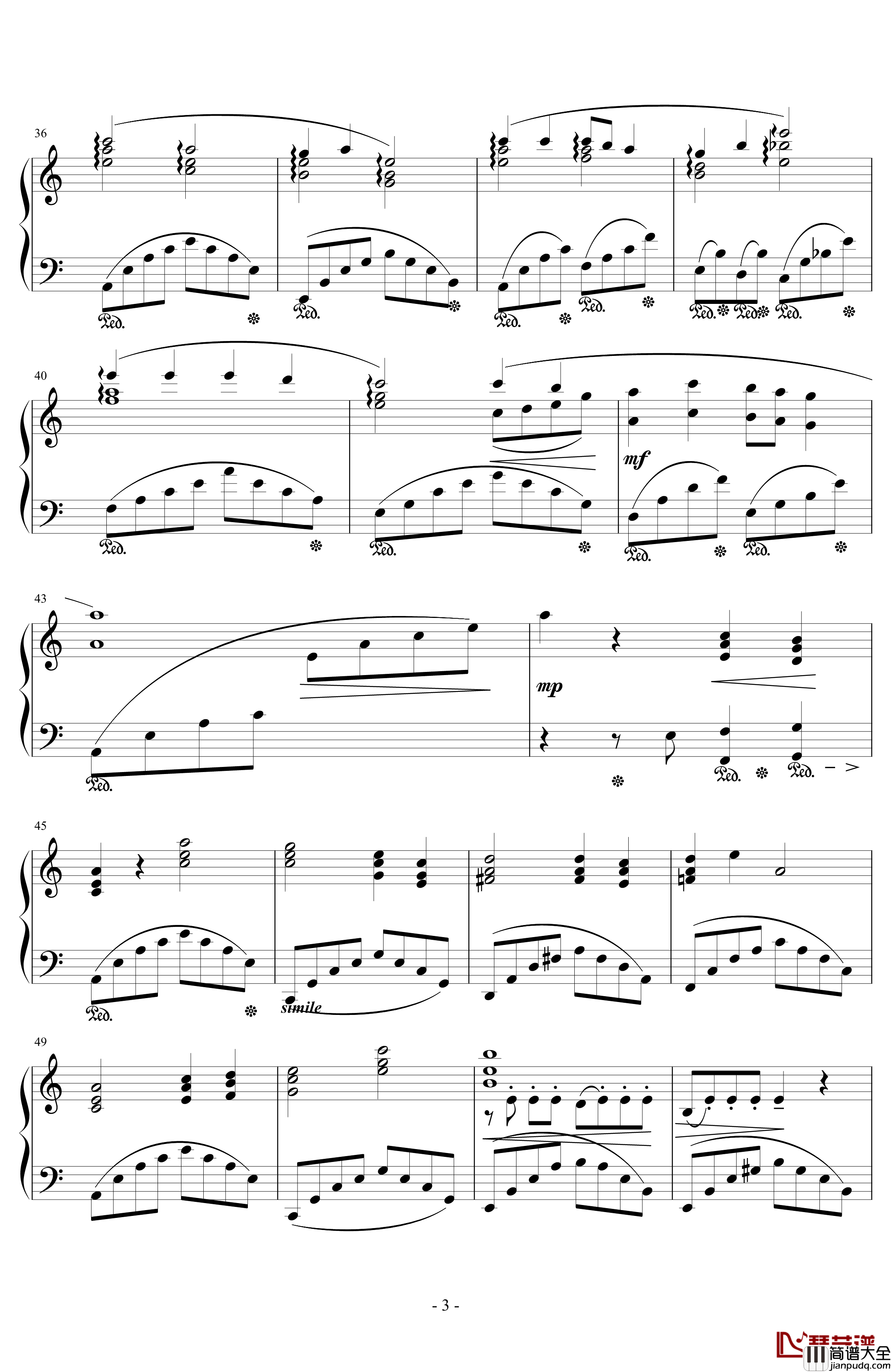 独りじゃない钢琴谱_最终幻想9主题曲_浜口史郎