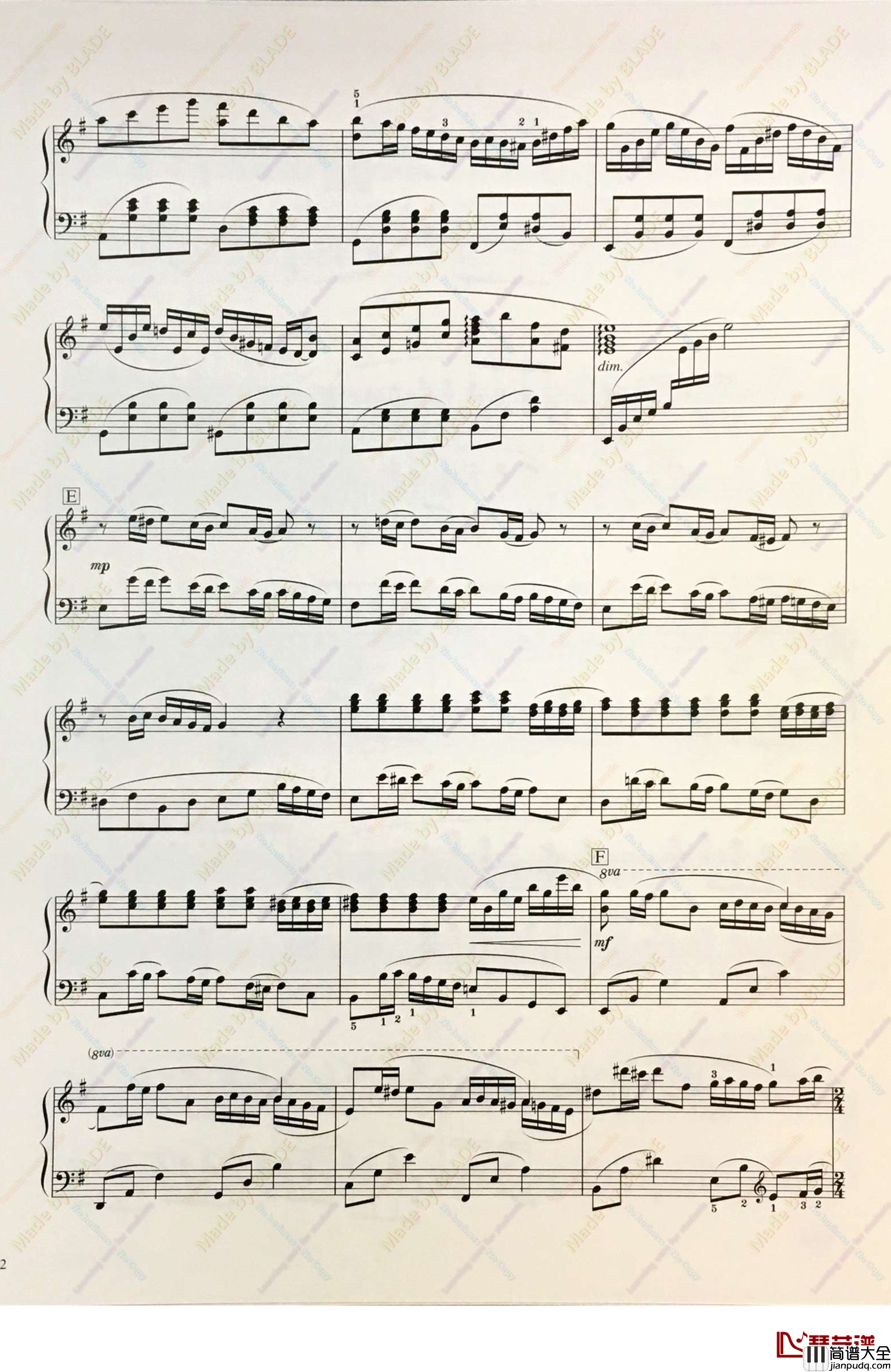 海の見える街钢琴谱_魔女宅急便_久石让