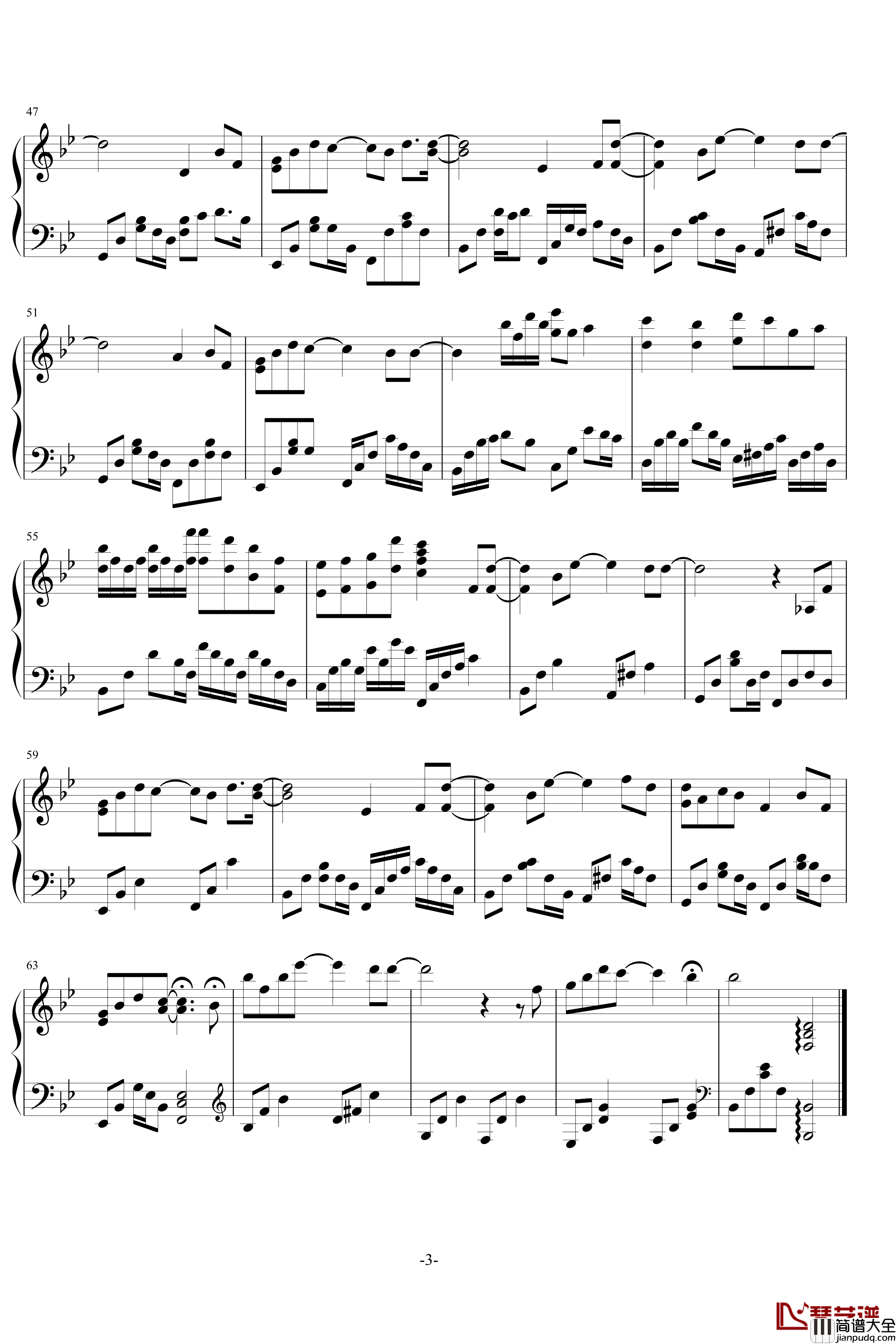 说好不哭钢琴谱_演奏谱_周杰伦