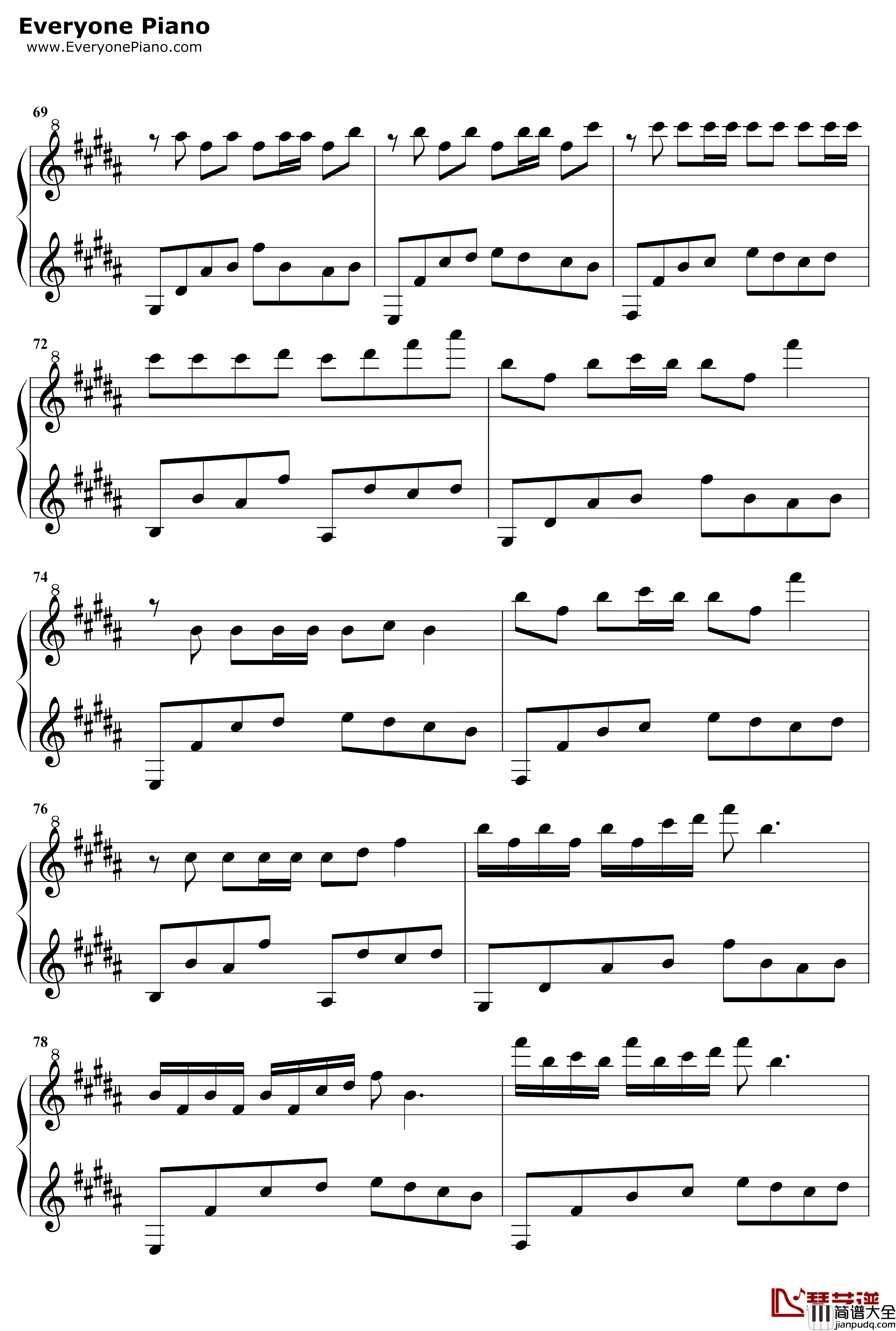 森林钢琴谱_灰澈