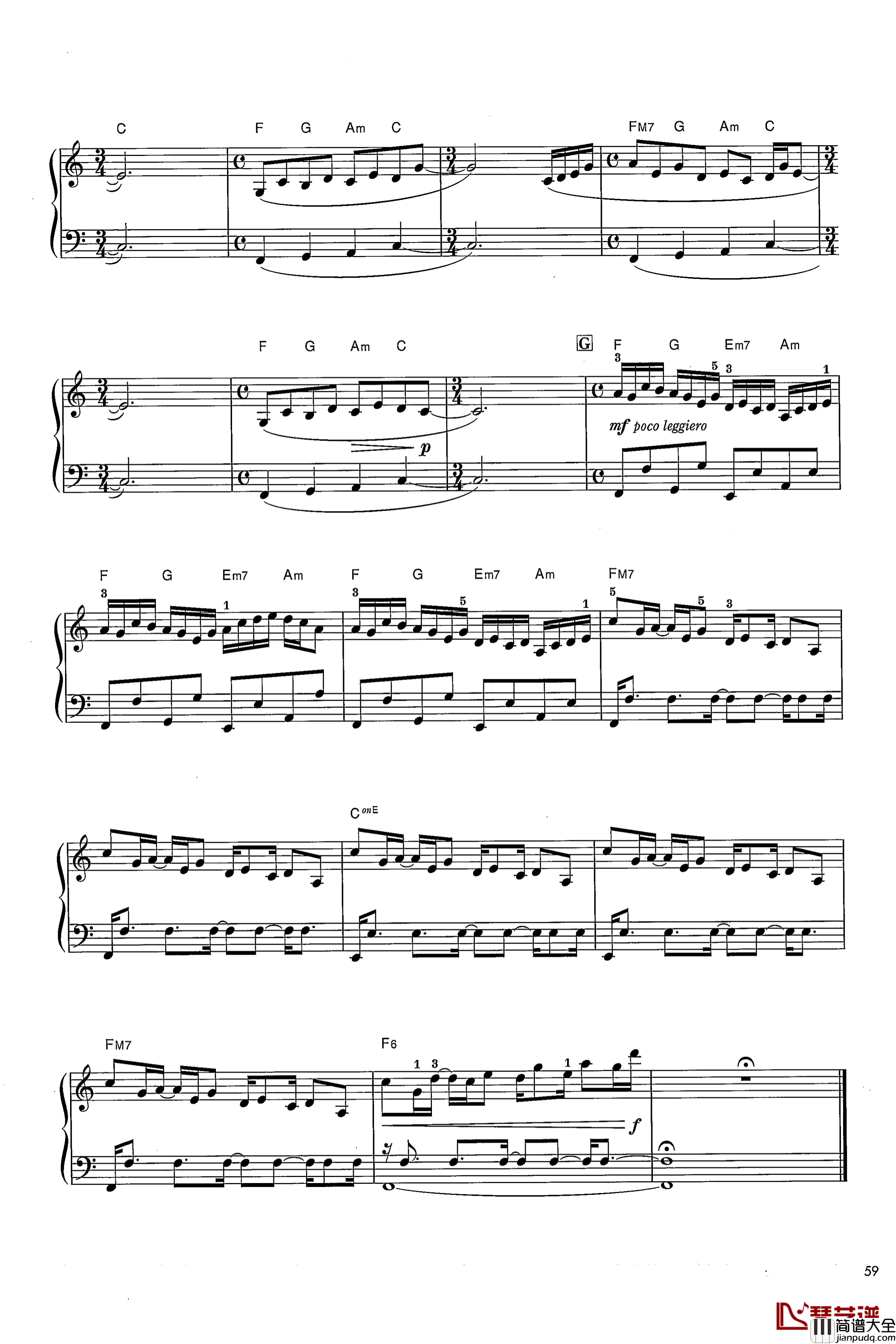 三葉のテーマ钢琴谱_你的名字_RADWIMPS