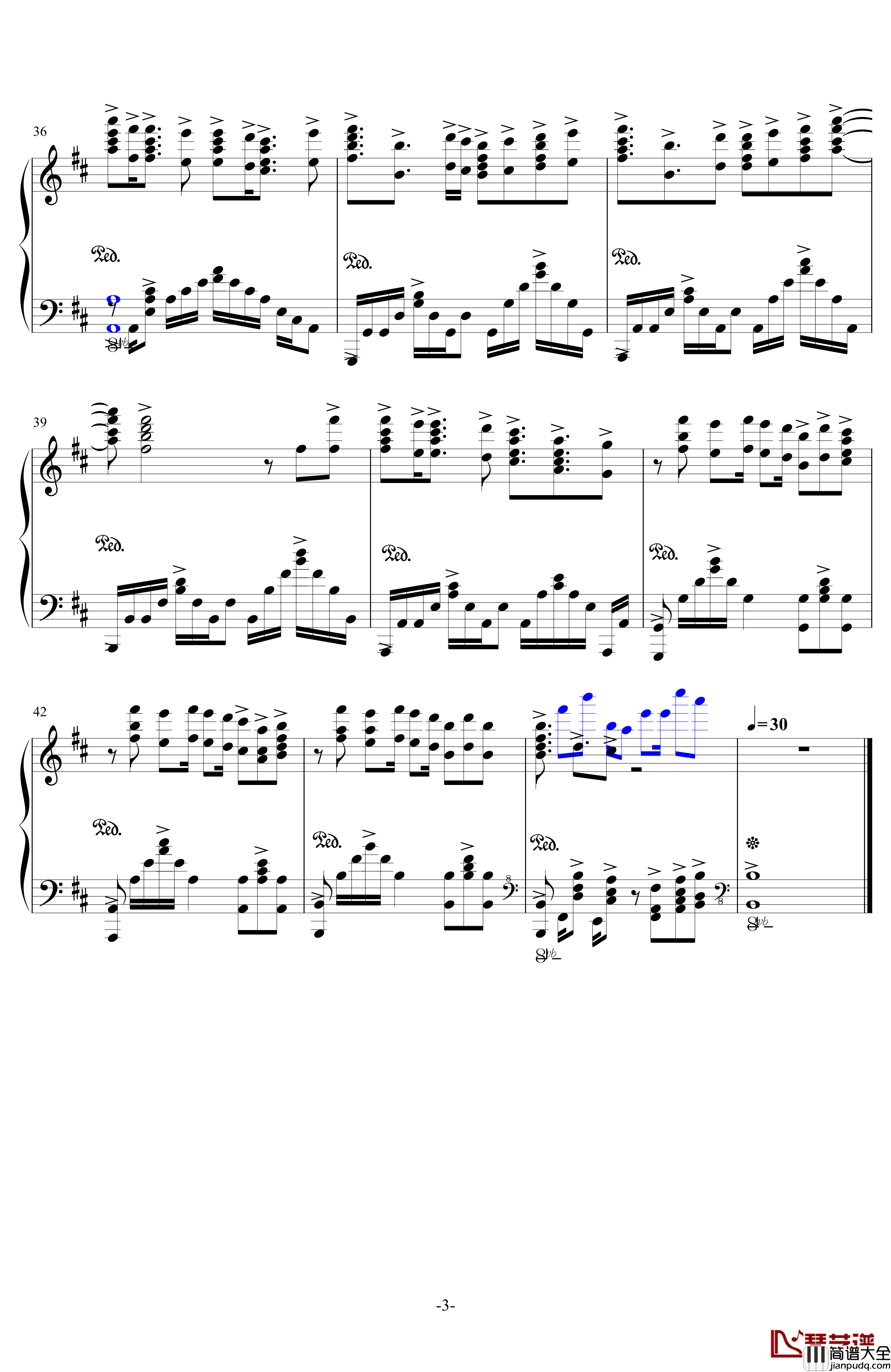 昨日的未来钢琴谱_凹凸世界第三季ED