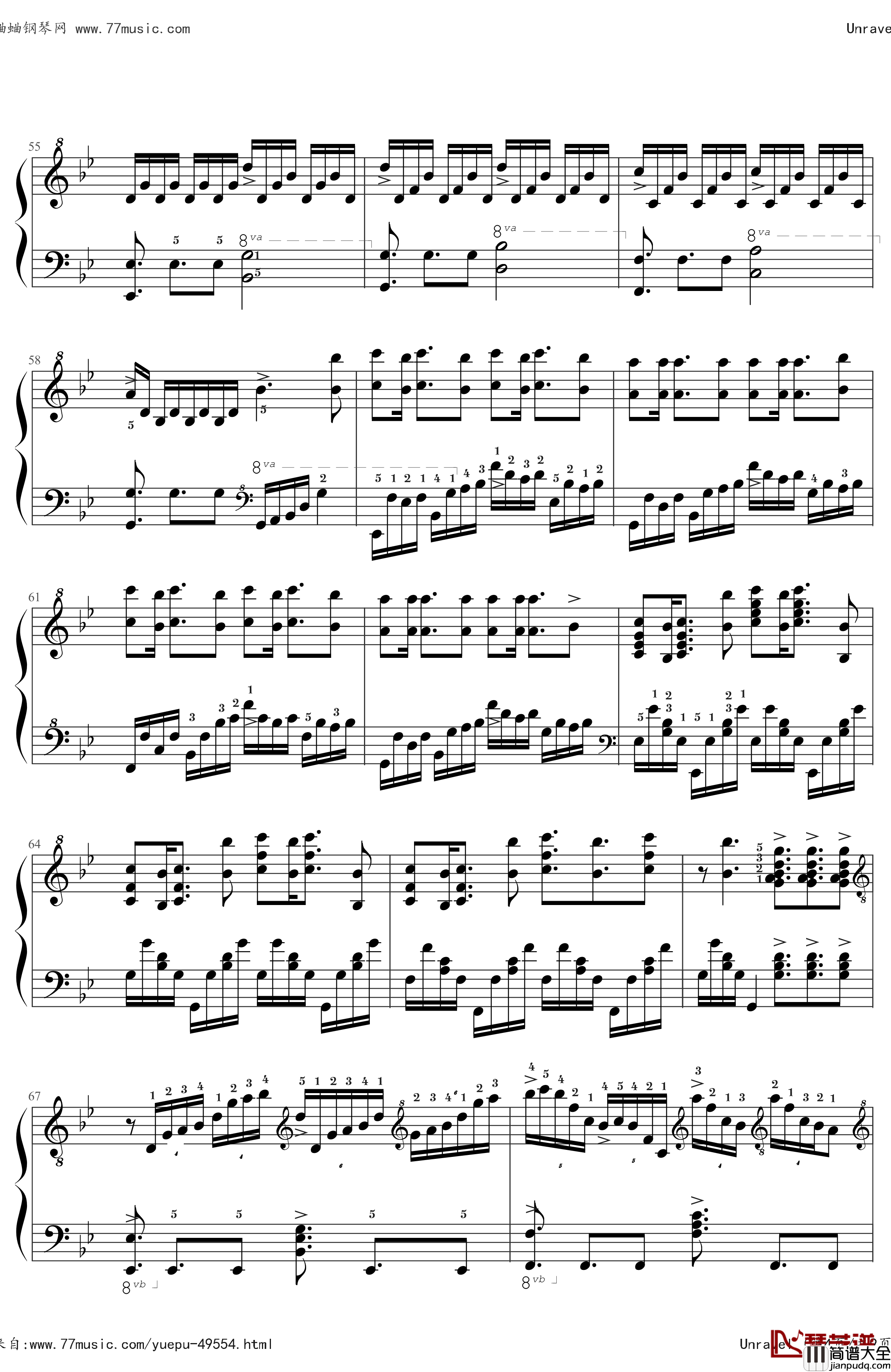 Unravel钢琴谱_东京喰种OP，带指法完全版_by_DraXon_金木研