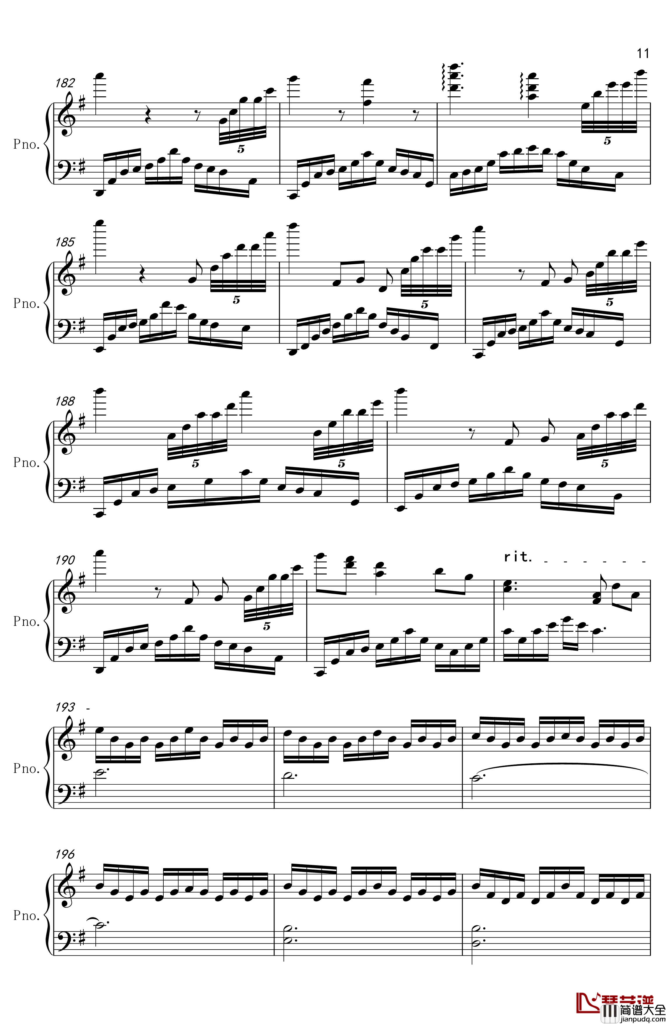 底特律OP钢琴谱_A叔10分钟版